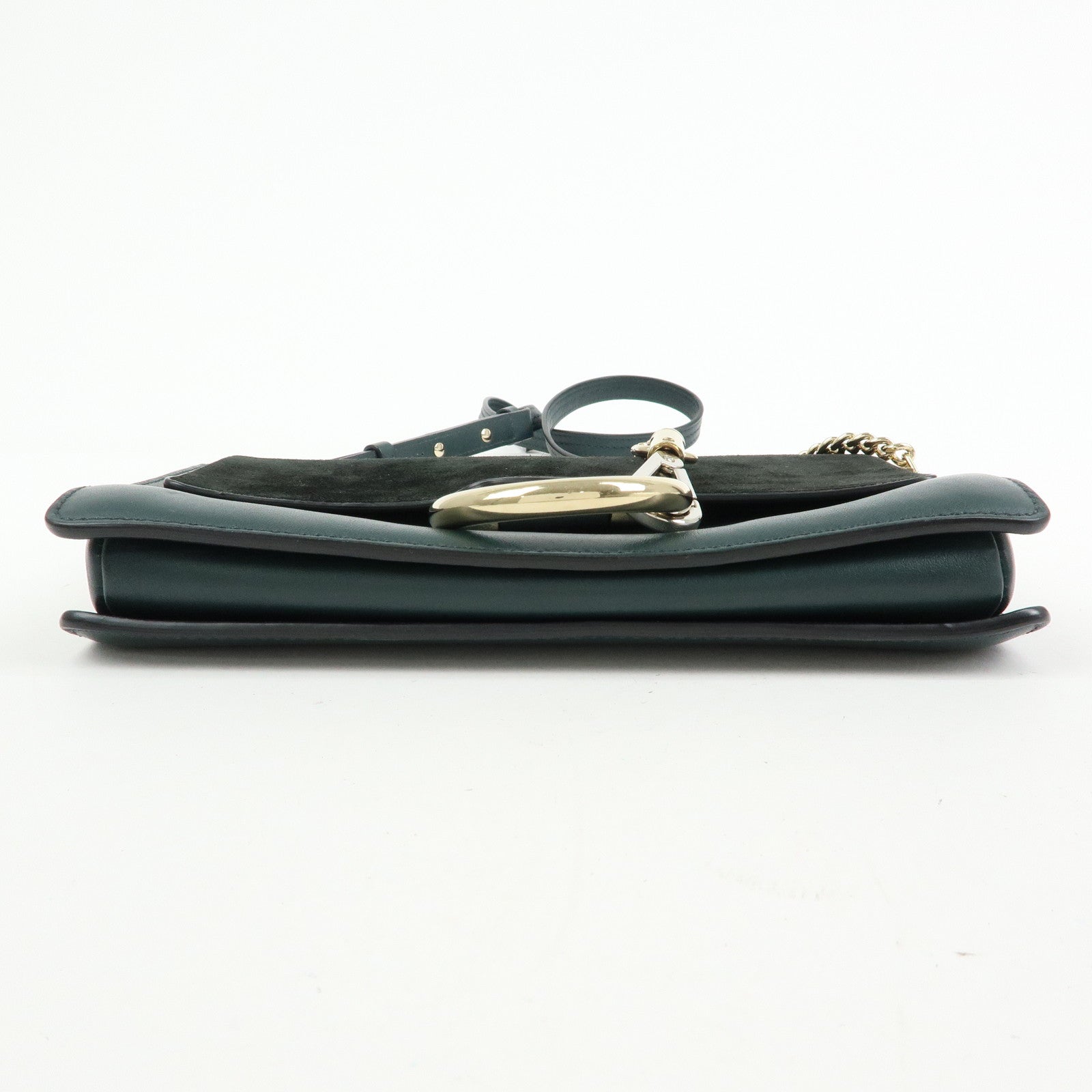 Chloe Faye Suede Leather Shoulder Bag Crossbody Bag Dark Green