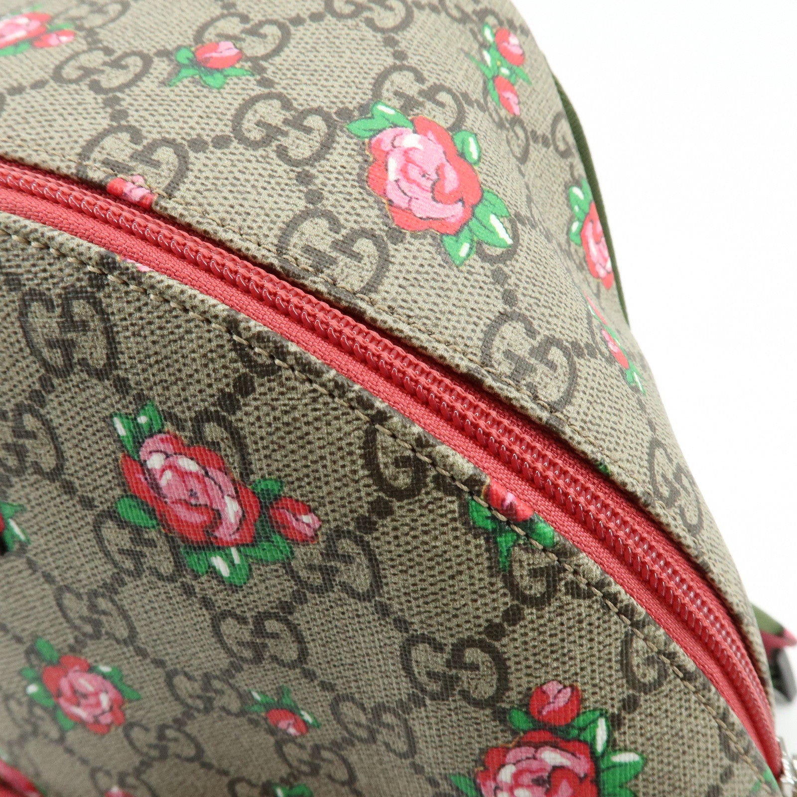 GUCCI Children’s GG Supreme Rose Heart Backpack Beige Pink 271327