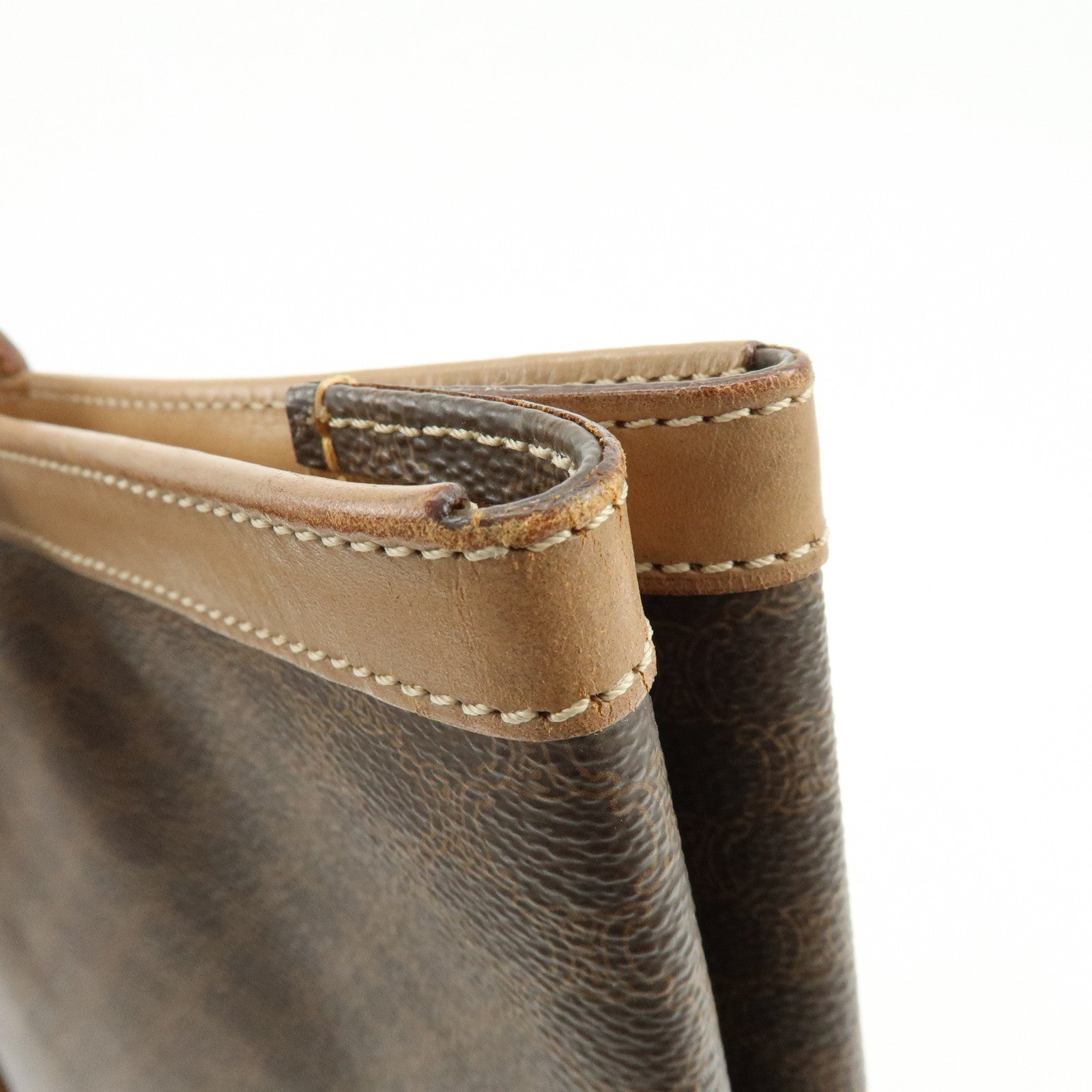 CELINE Macadam PVC Leather Tote Bag Shoulder Bag Brown