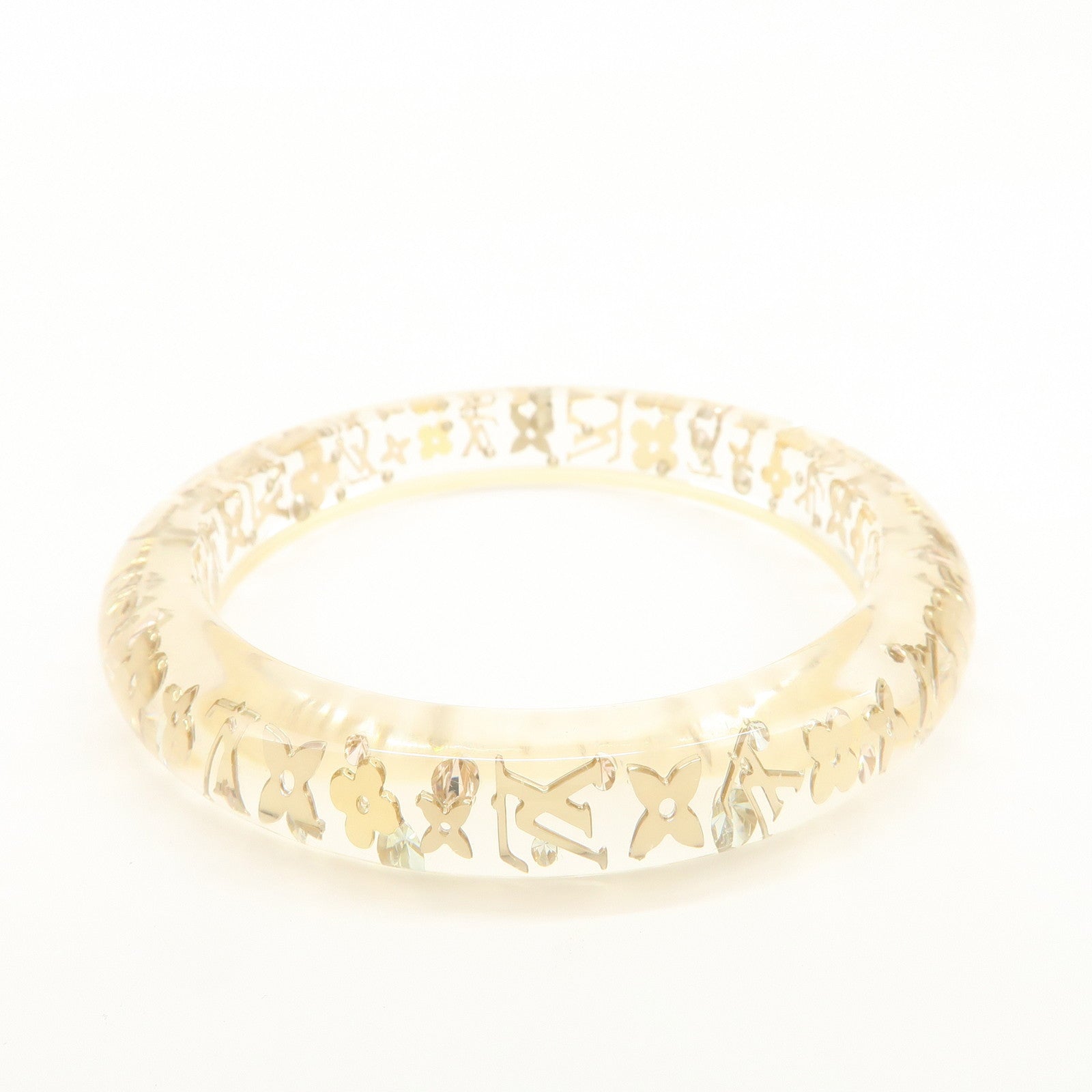 Louis Vuitton Bracelet Inclusion Bangle Clear Gold M65202