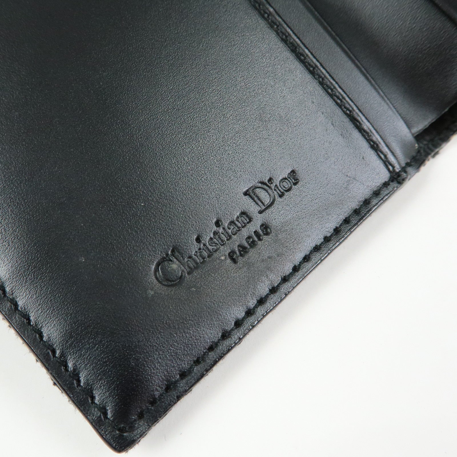 Christian Dior Oblique Jacquard Flap Long Wallet Navy White