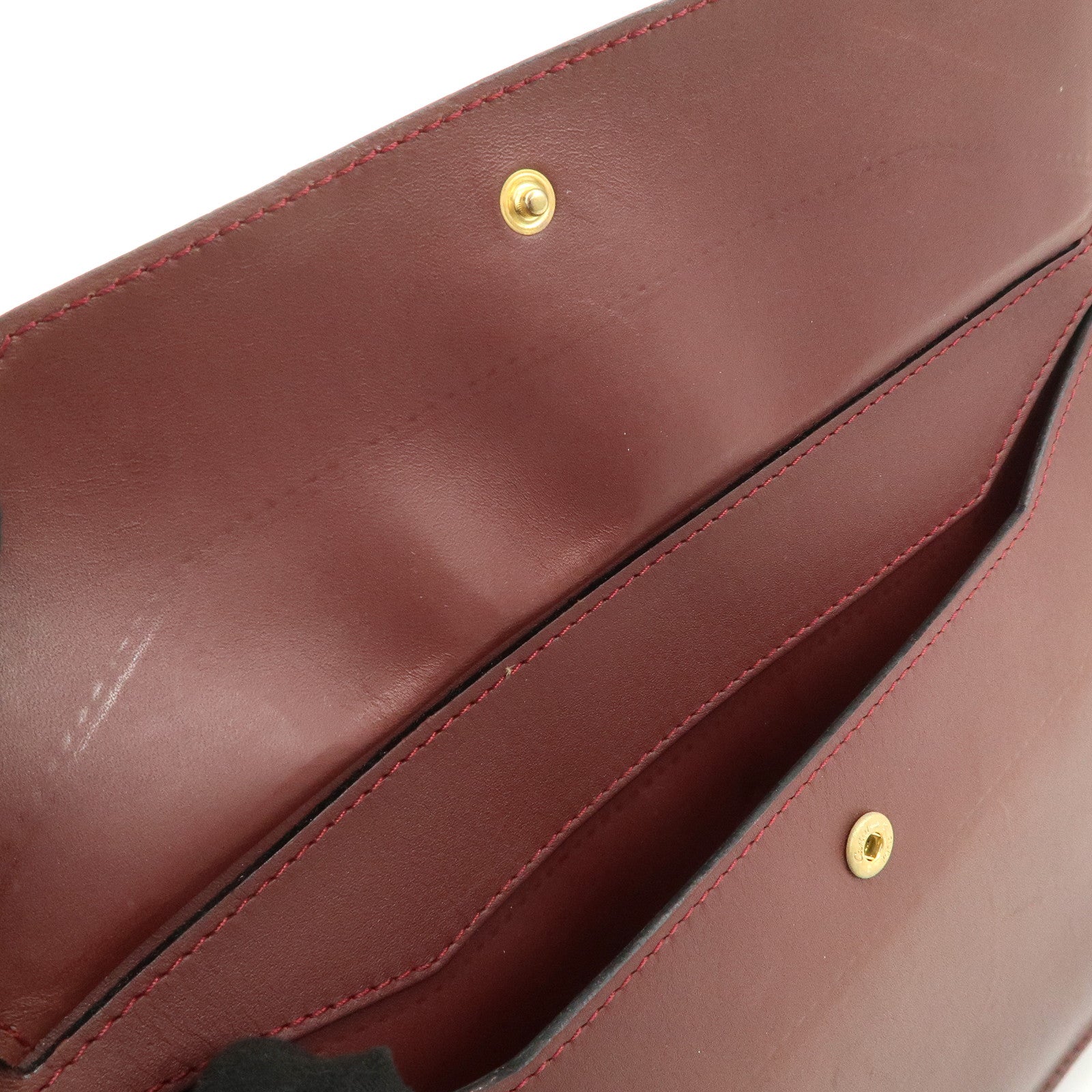 Cartier Must Line Leather Clutch Bag Pouch Bordeaux