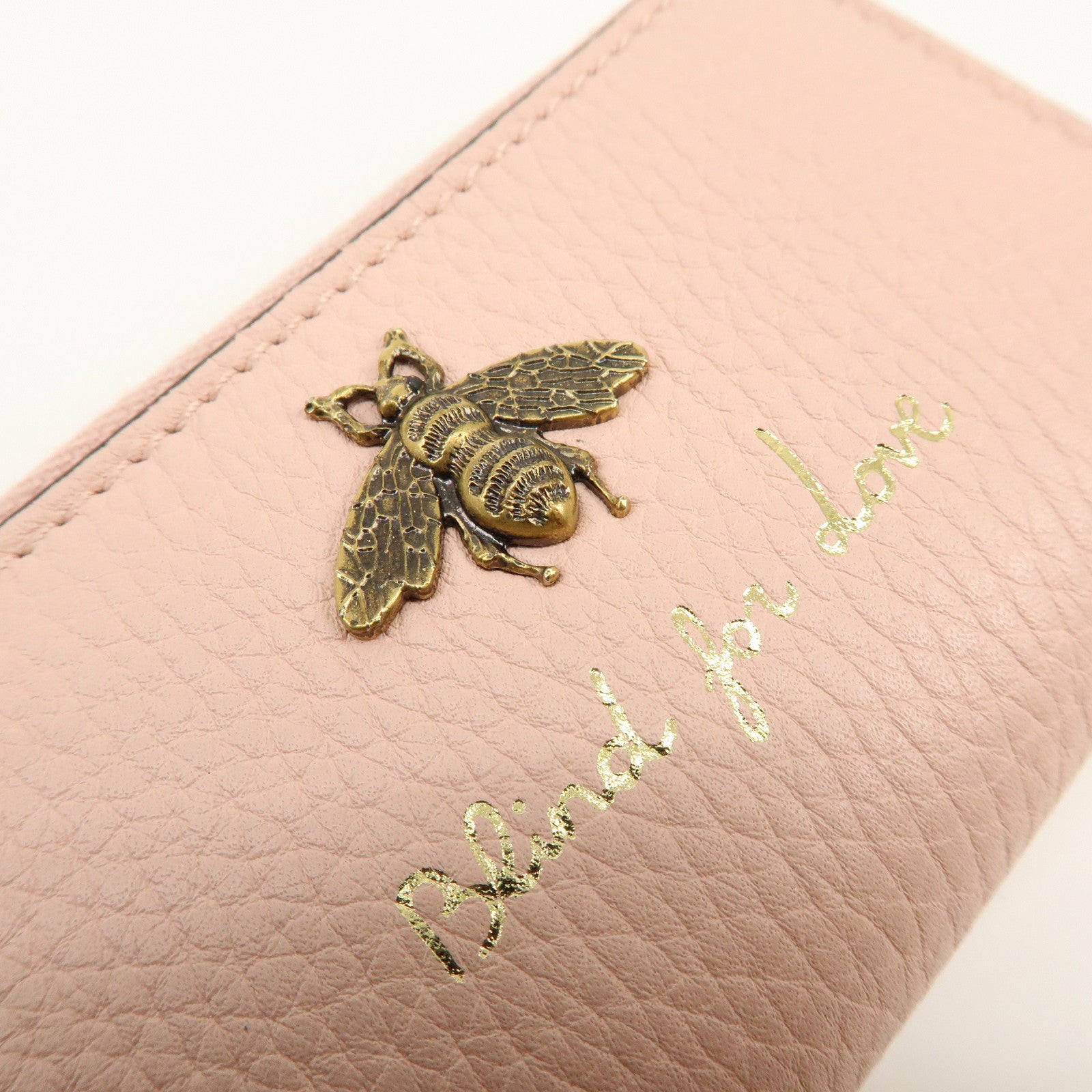 GUCCI Animalier Leather 6 Ring Key Case Key Holder Pink 498096