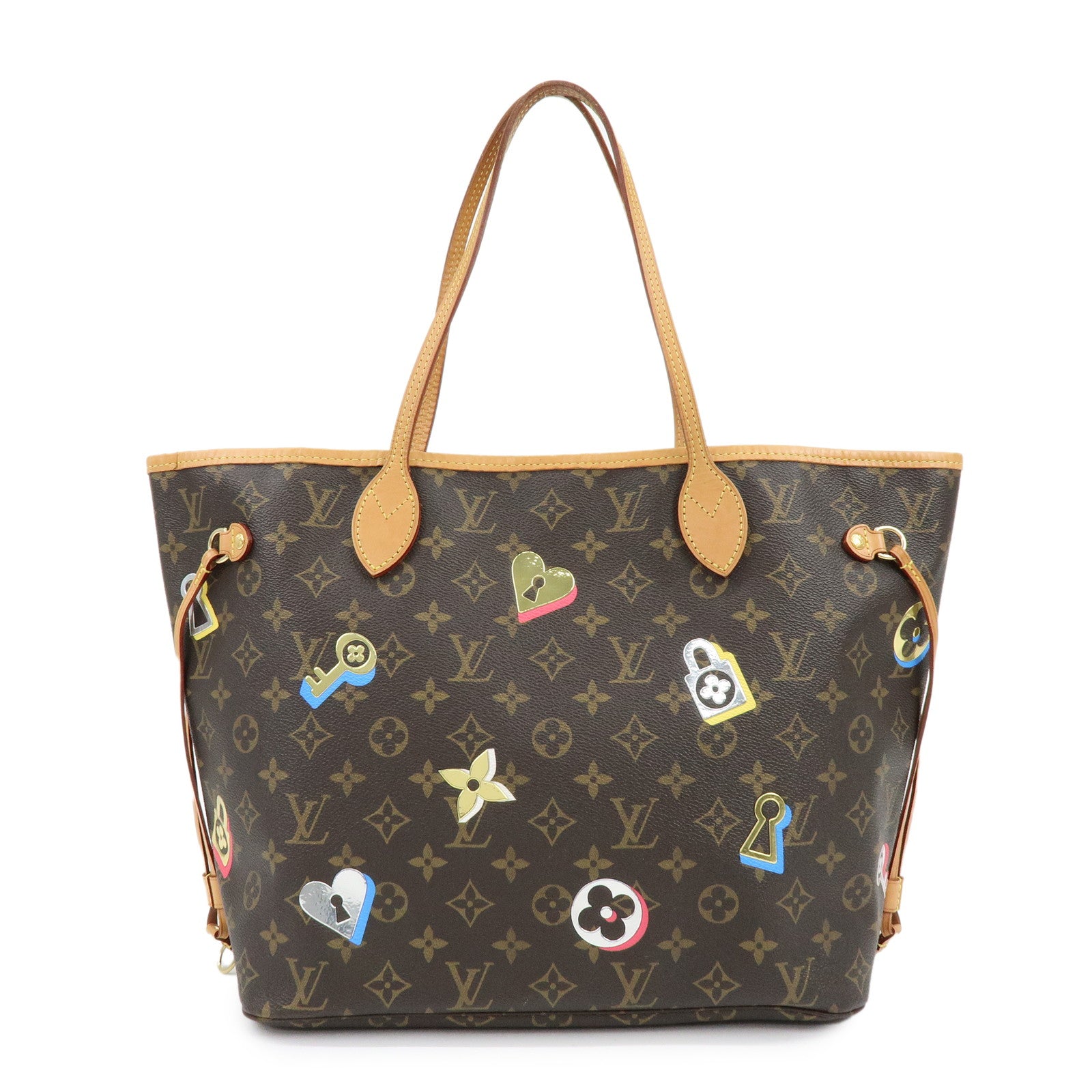 Louis Vuitton Monogram Love Lock Neverfull MM Tote Bag M44364