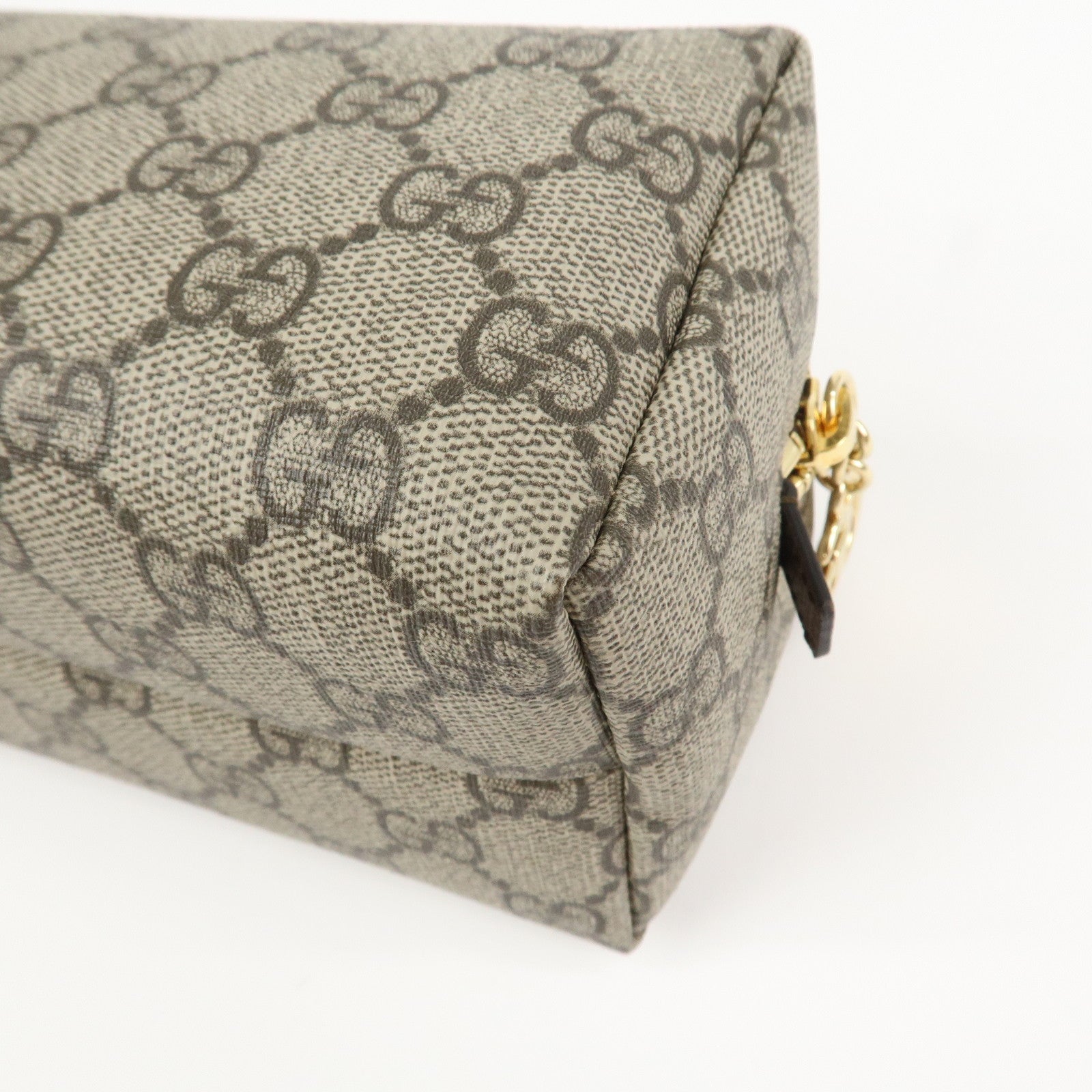 GUCCI GG Marmont GG Supreme Cosmetic Pouch Beige Brown 548393