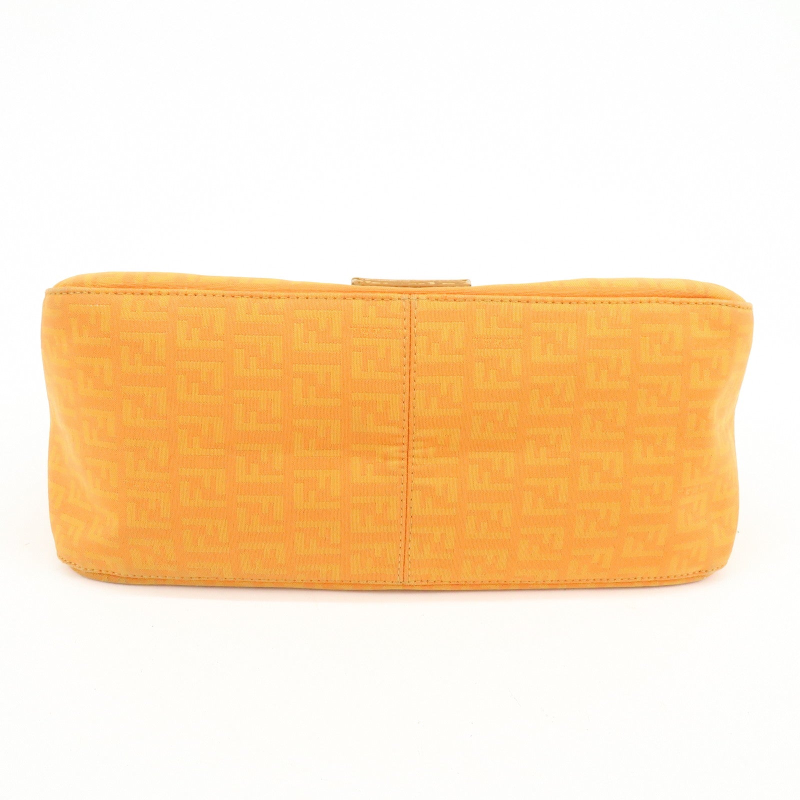 FENDI Mamma Baguette Zucchino Canvas Leather Shoulder Bag 8BR001