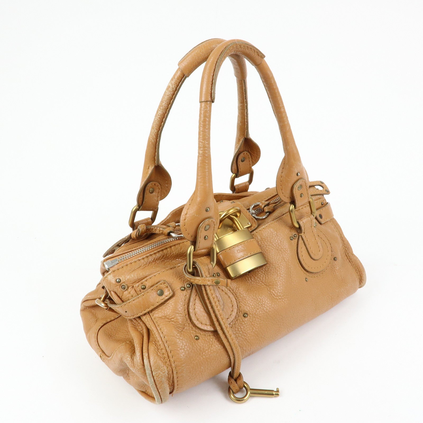 Chloe Paddington Medium Leather Hand Bag Shoulder Bag Brown