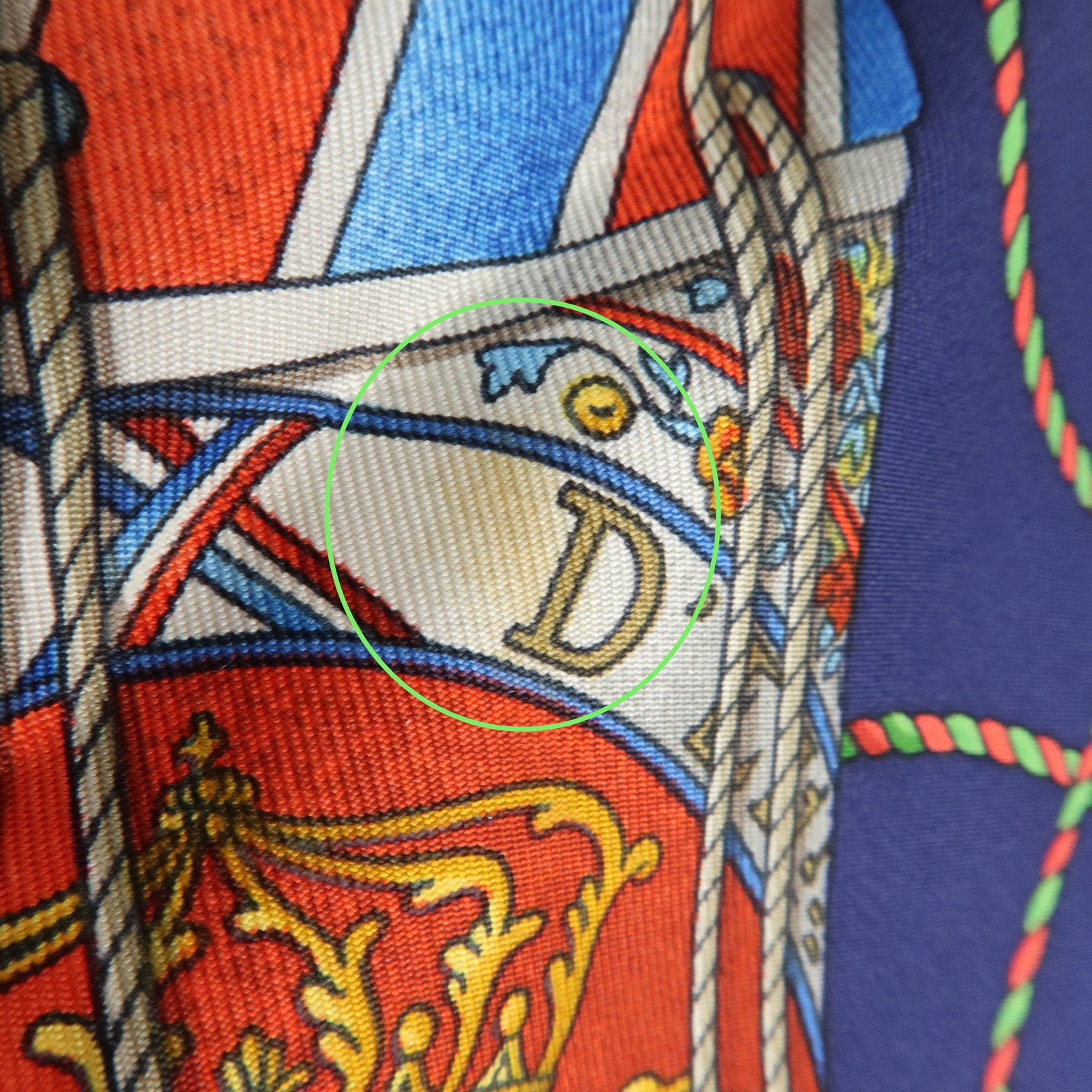HERMES Carre 90 Silk 100% Scarf LES TAMBOURS Navy Yellow