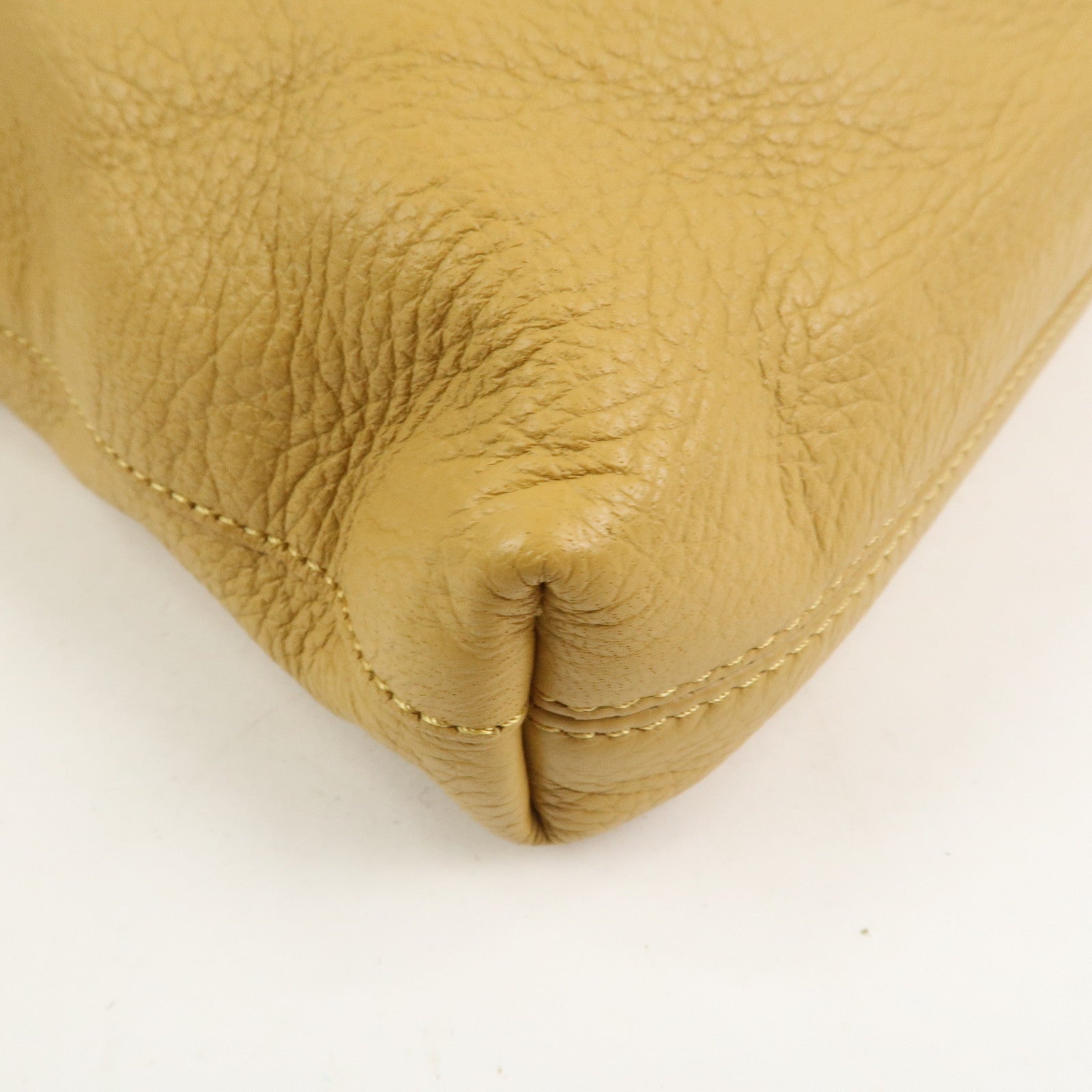 BURBERRY Logo Leather 2Way Bag Shoulder Hand Bag Mustard
