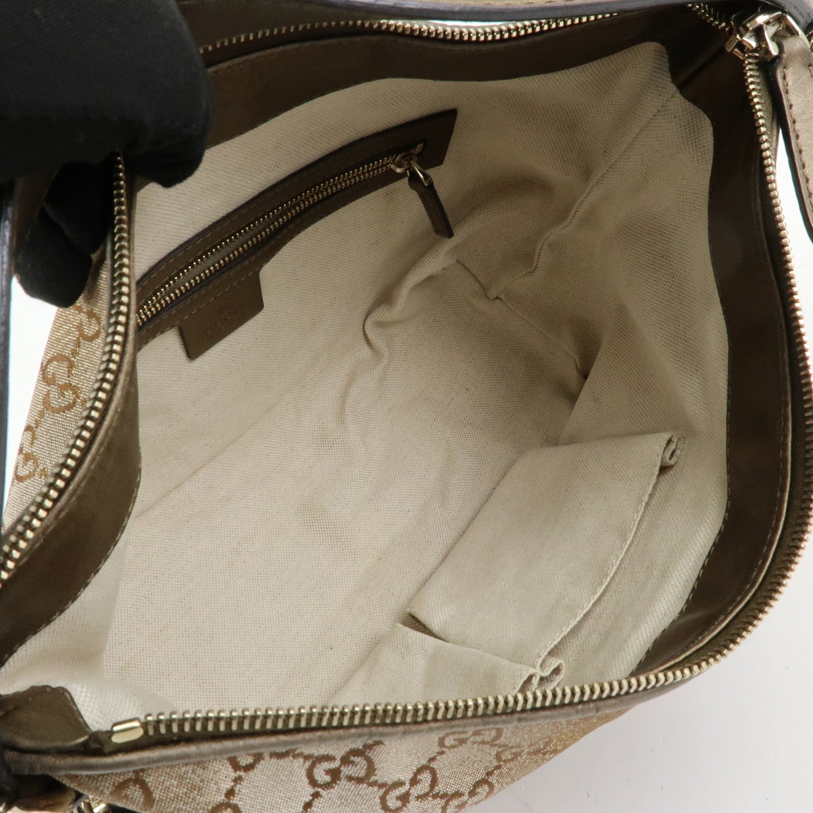 GUCCI Bamboo Heartbit GG Canvas Leather Shoulder Bag Brown 269959