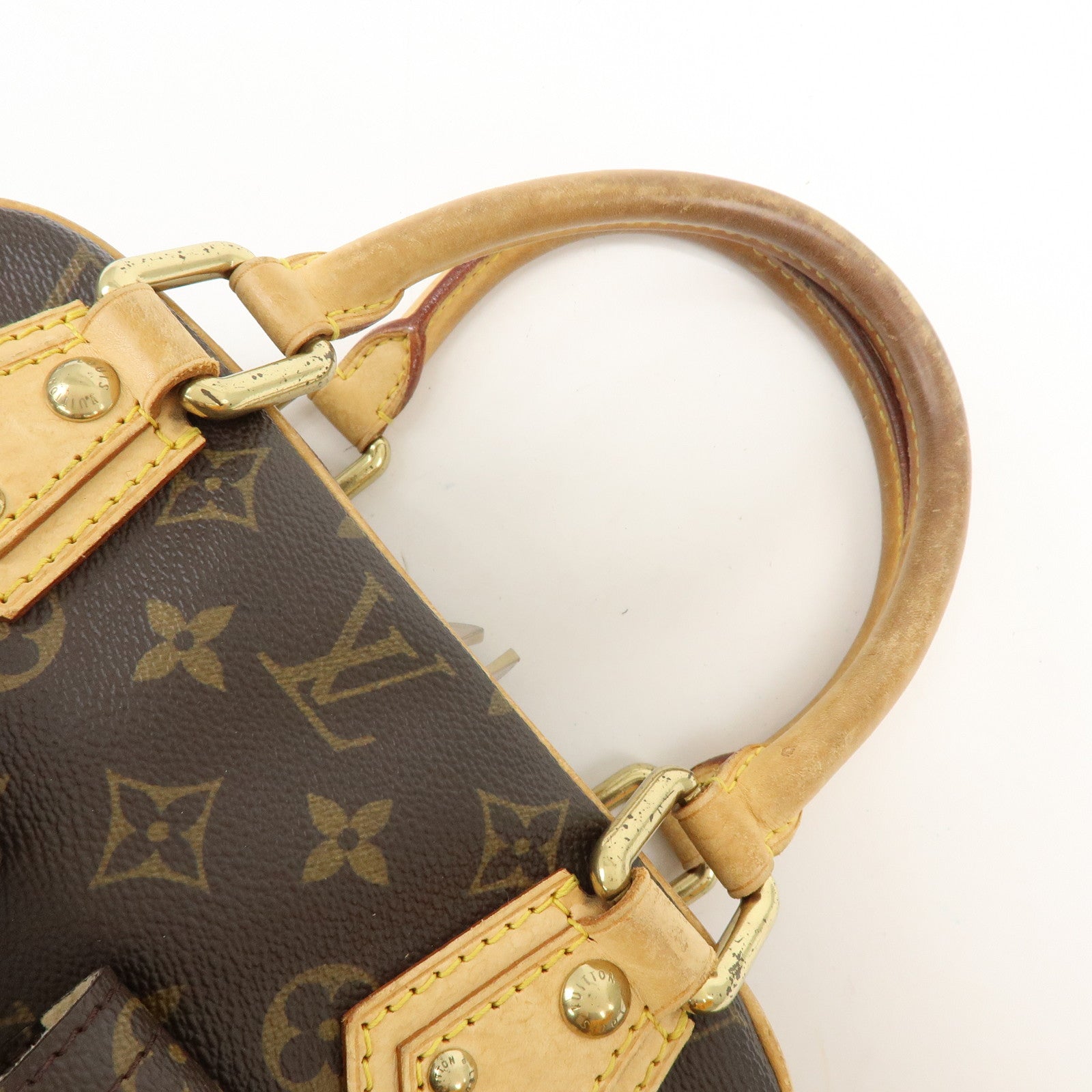 Louis Vuitton Monogram Manhattan PM Hand Bag Brown M40026