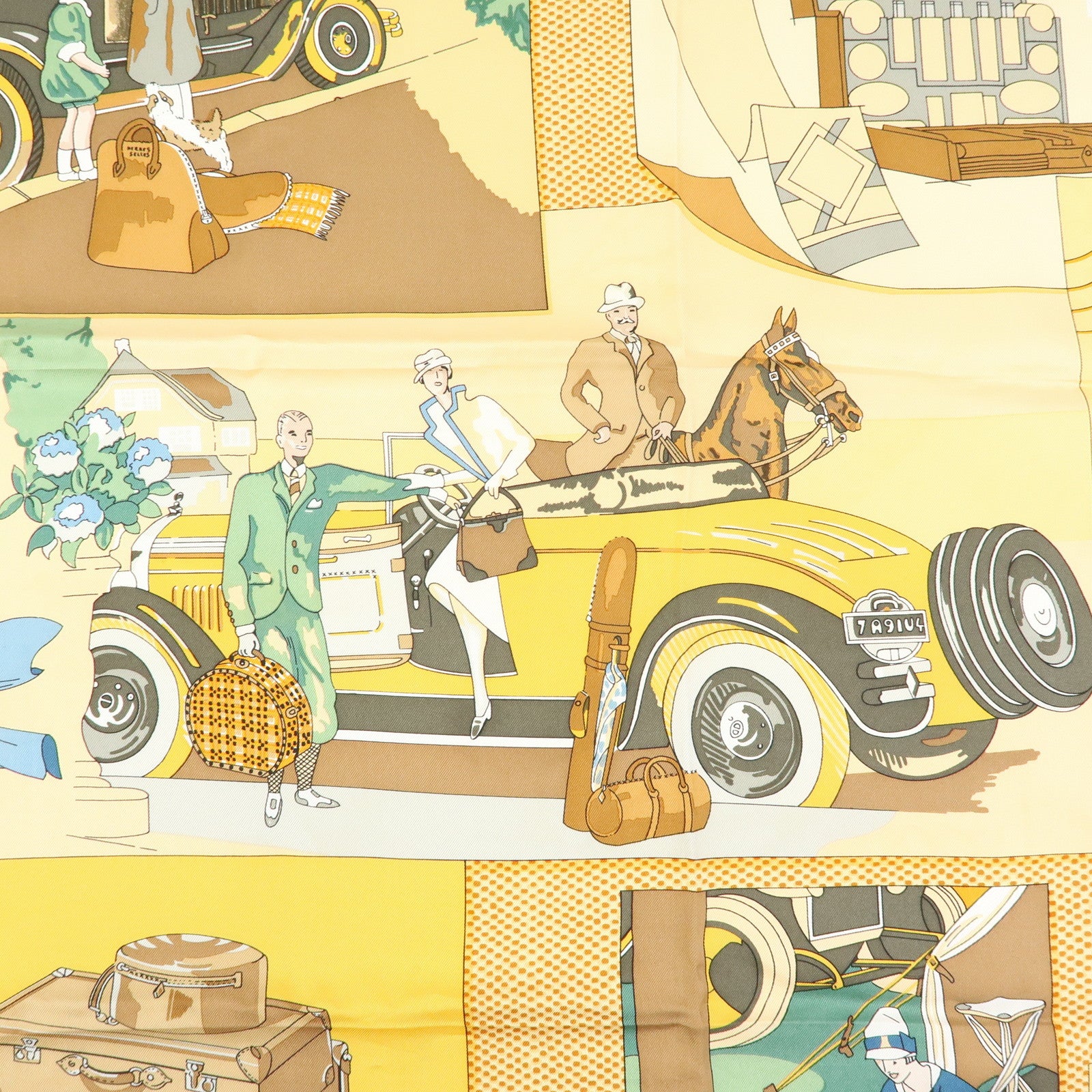 HERMES Carre 90 L Silk Scarf Elegance et le Confort en Automobile