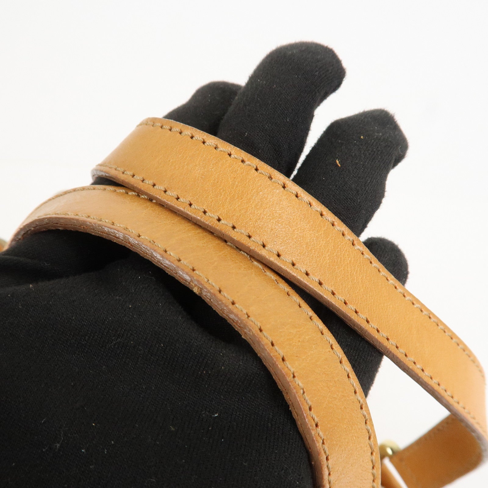 CELINE C Macadam Suede Leather Hand Bag Tote Bag Brown Gold HDW
