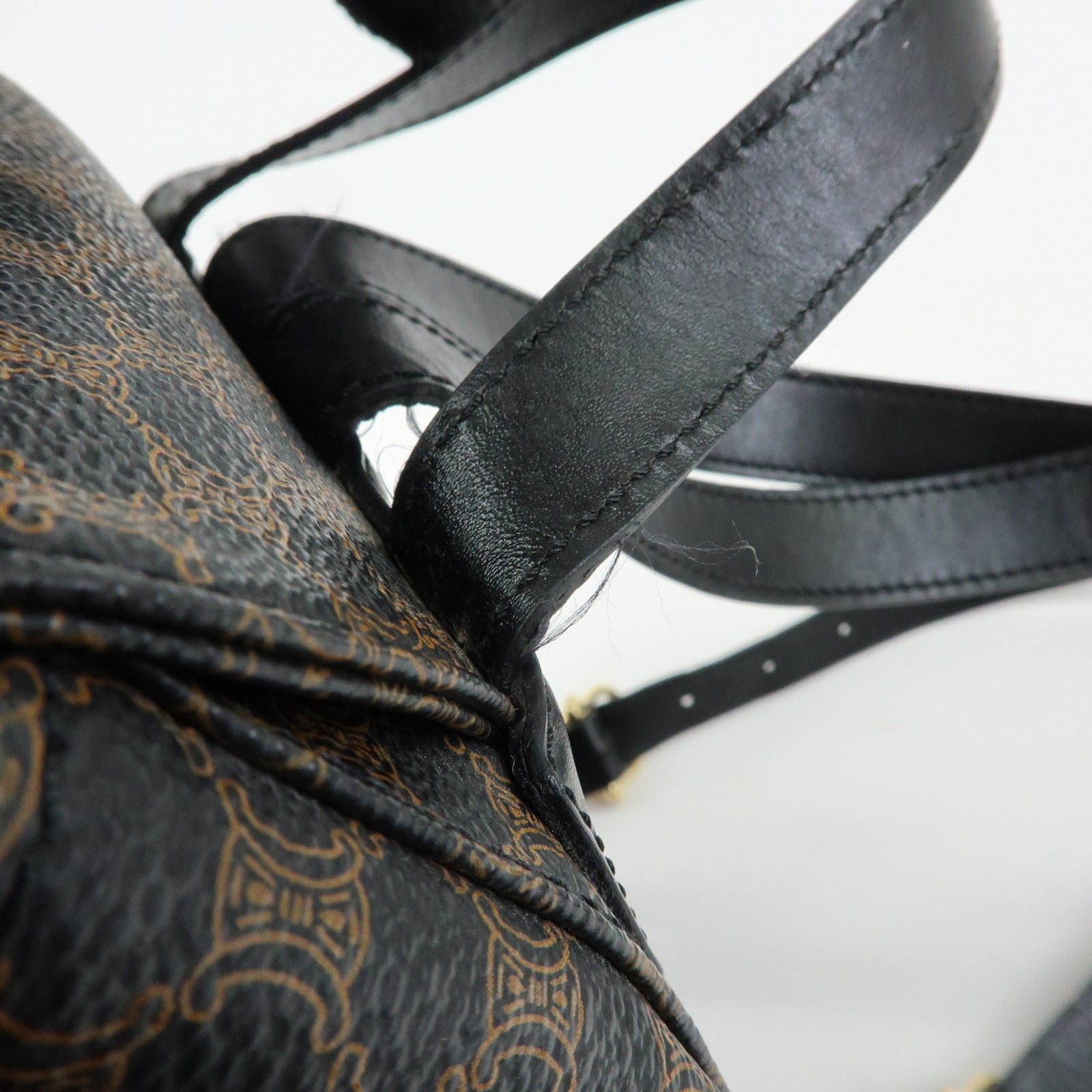 CELINE Macadam PVC Leather Backpack Black Brown