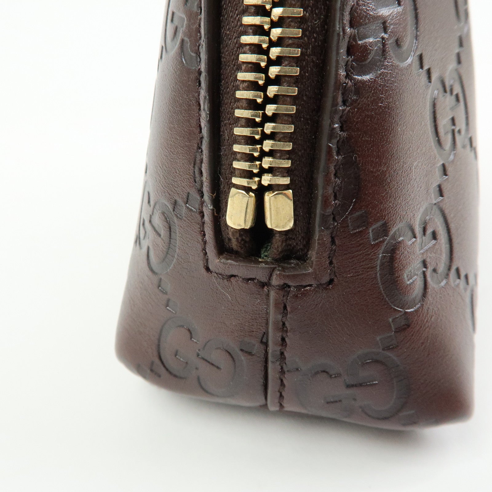 GUCCI Guccissima Leather Cosmetic Pouch Brown 141810