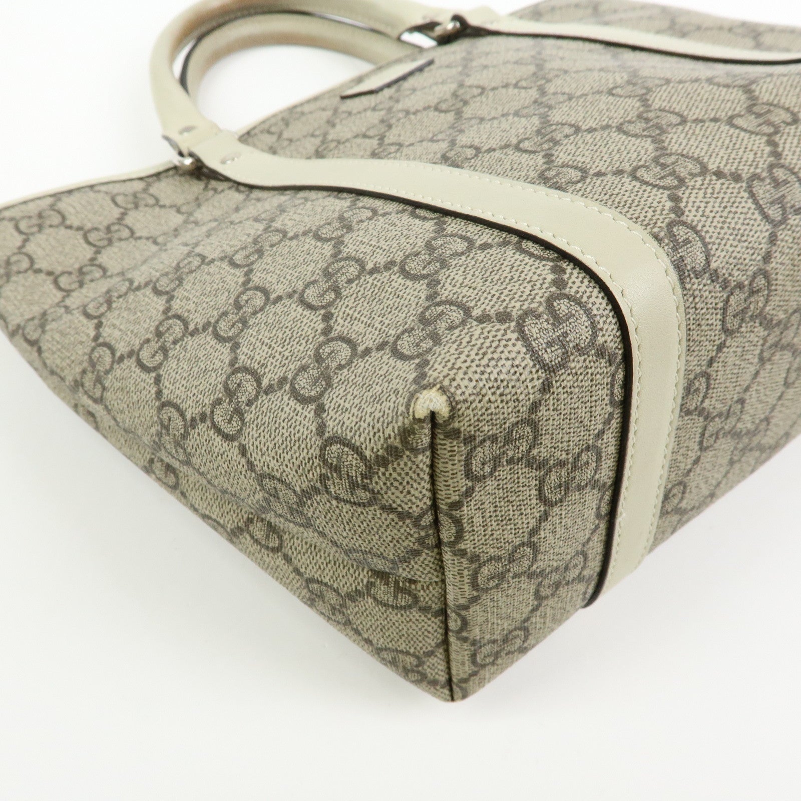 GUCCI GG Supreme Leather Tote Bag Hand Bag Beige 297557