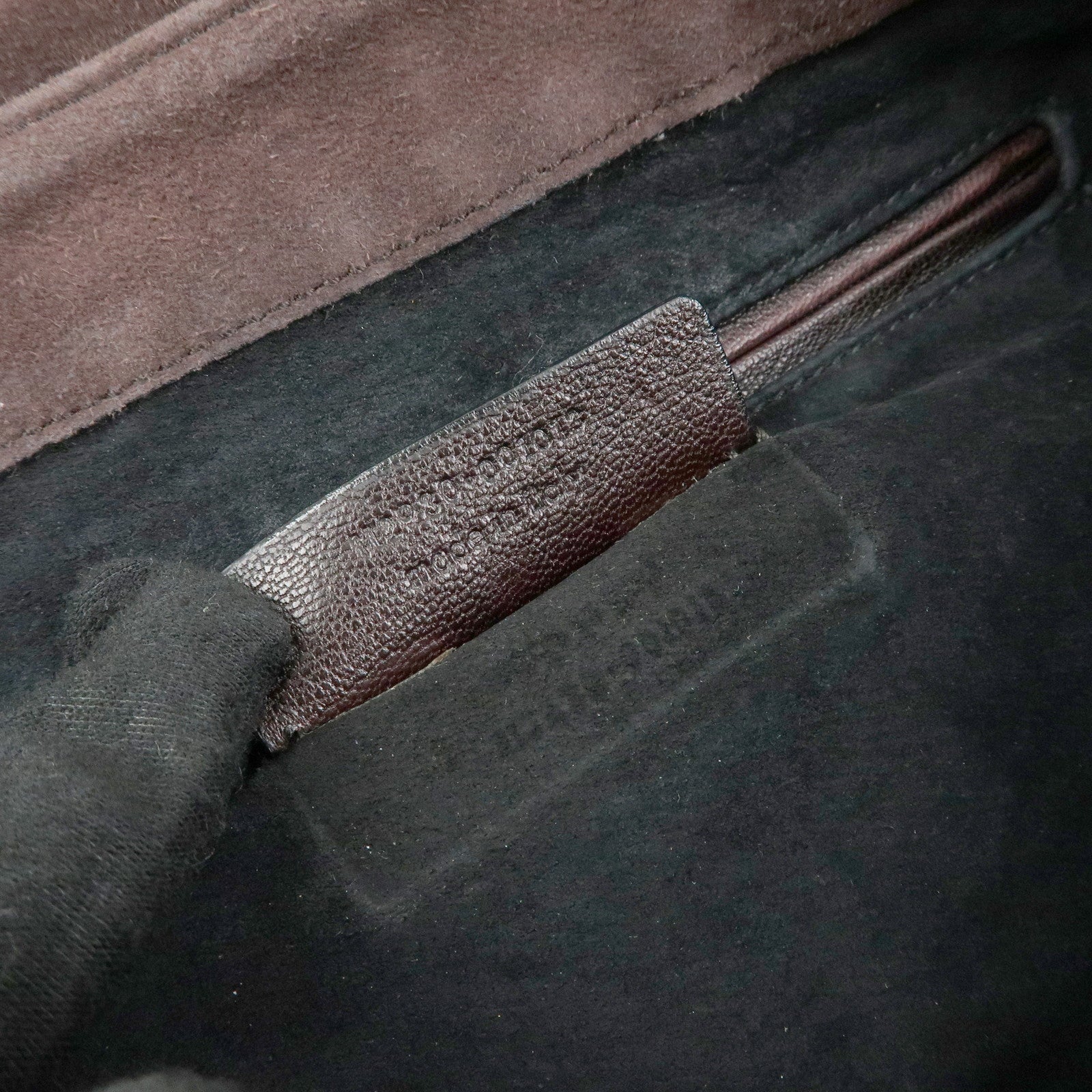 SAINT LAURENT PARIS YSL Naja Flower Suede Shoulder Bag Brown