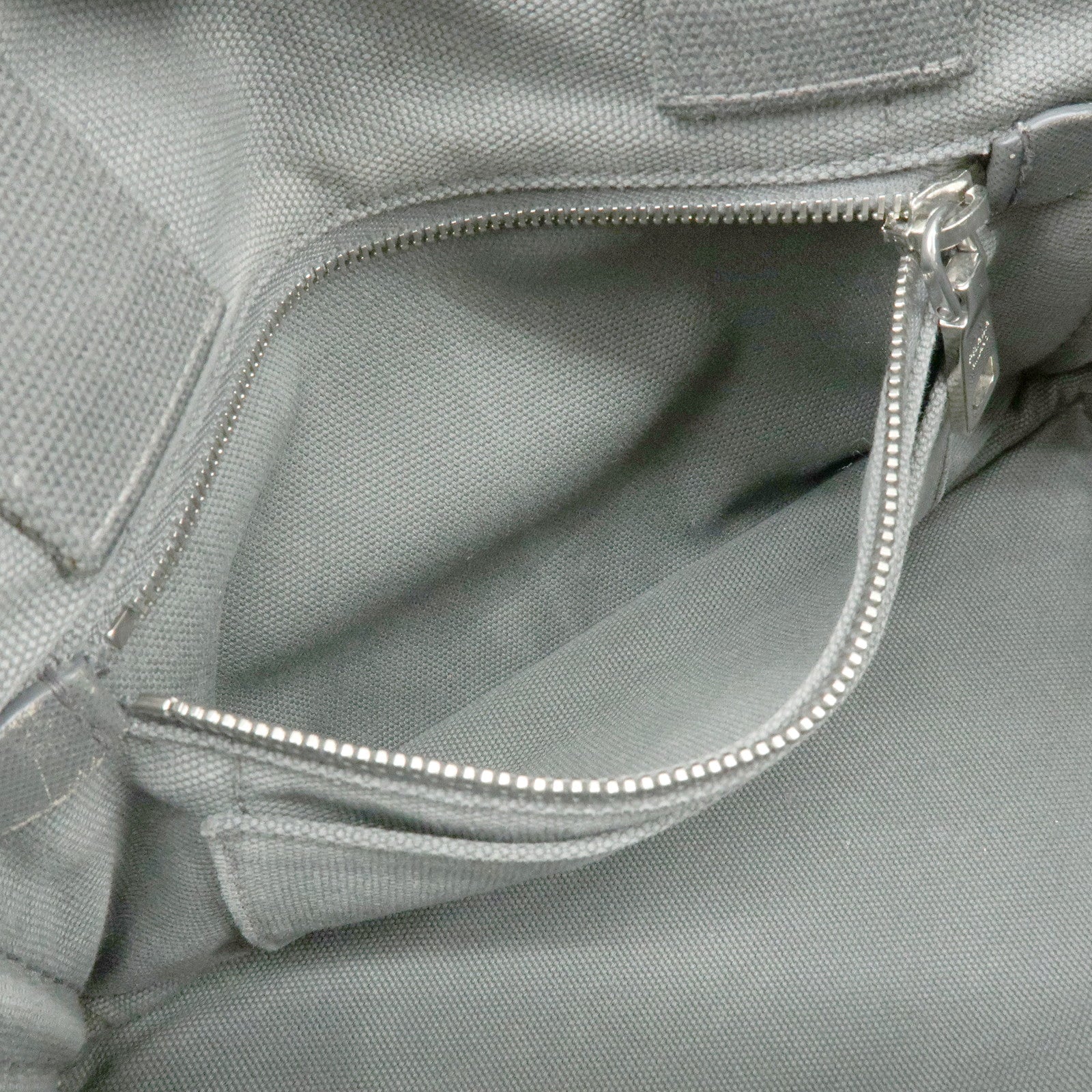 PRADA Canapa Mini Canvas 2Way Bag Hand Shoulder Bag Gray 1BG439