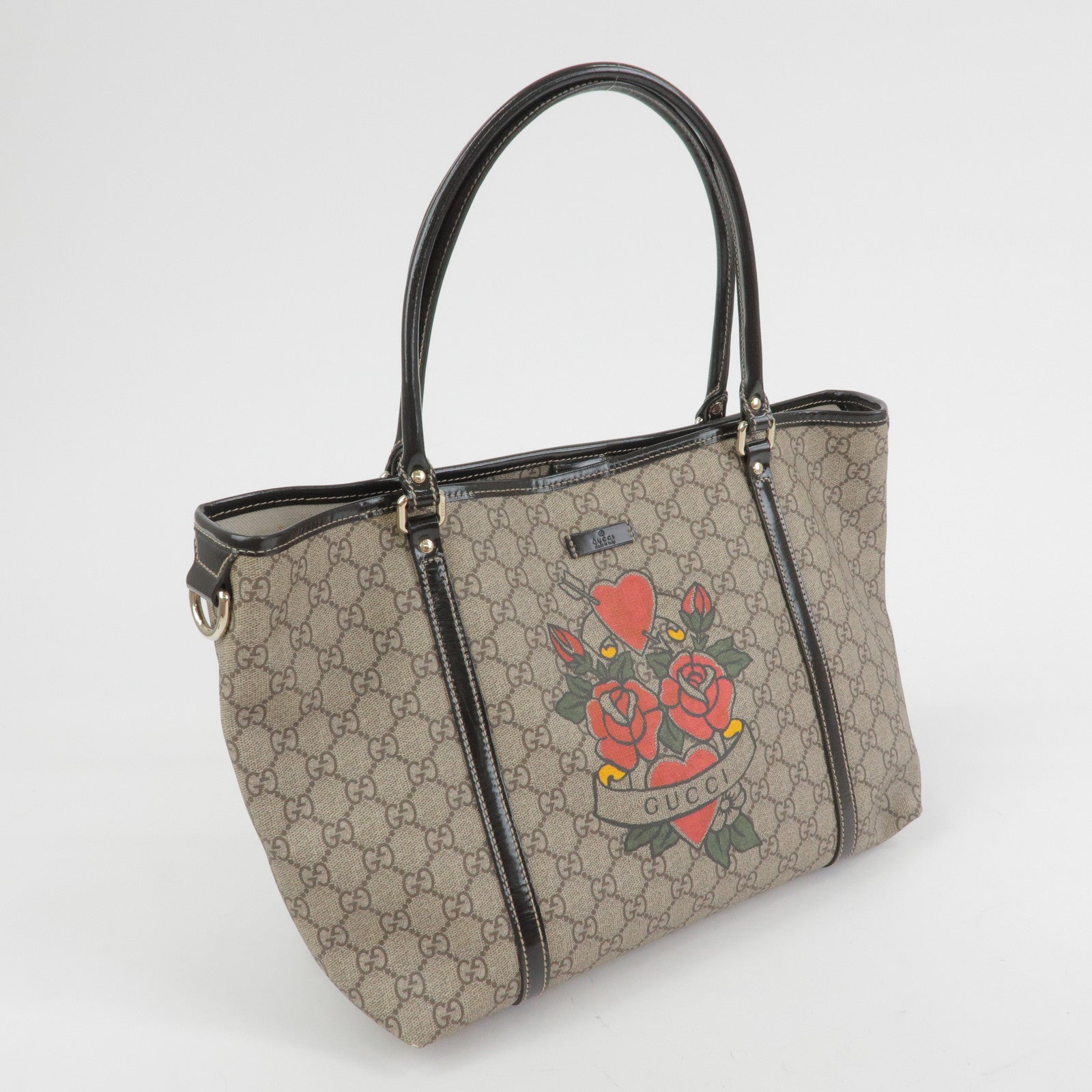 GUCCI GG Supreme Patent Leather Tote Bag Shoulder Bag 197953