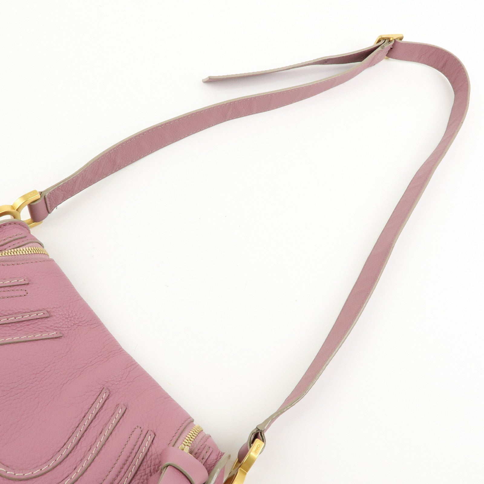 Chloe Marcie Leather Shoulder Bag Crossbody Bag Purple