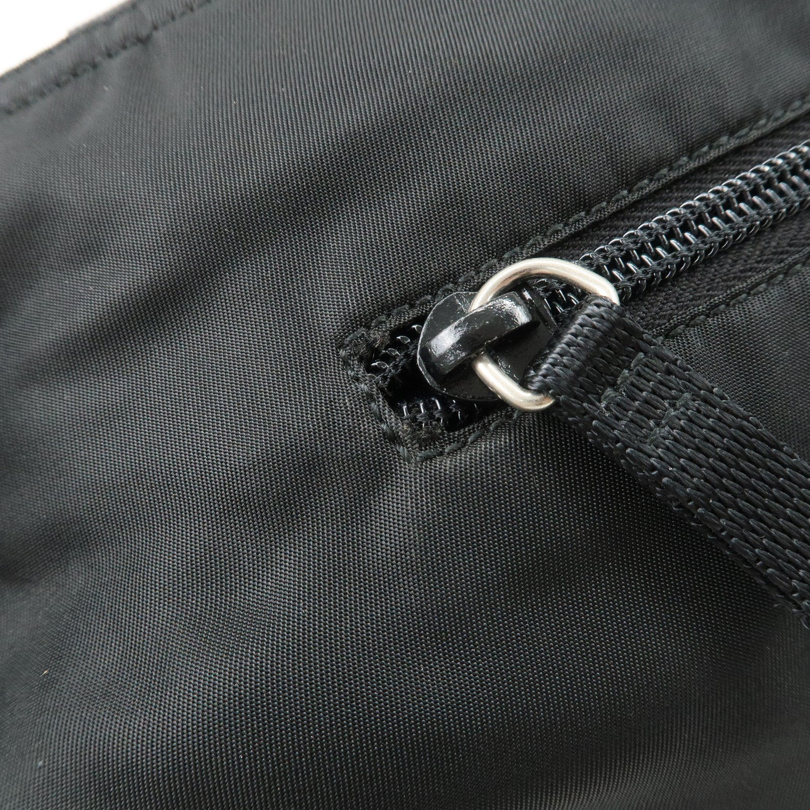 PRADA Triangle Logo Nylon Tote Bag Shoulder Bag Hand Bag Black