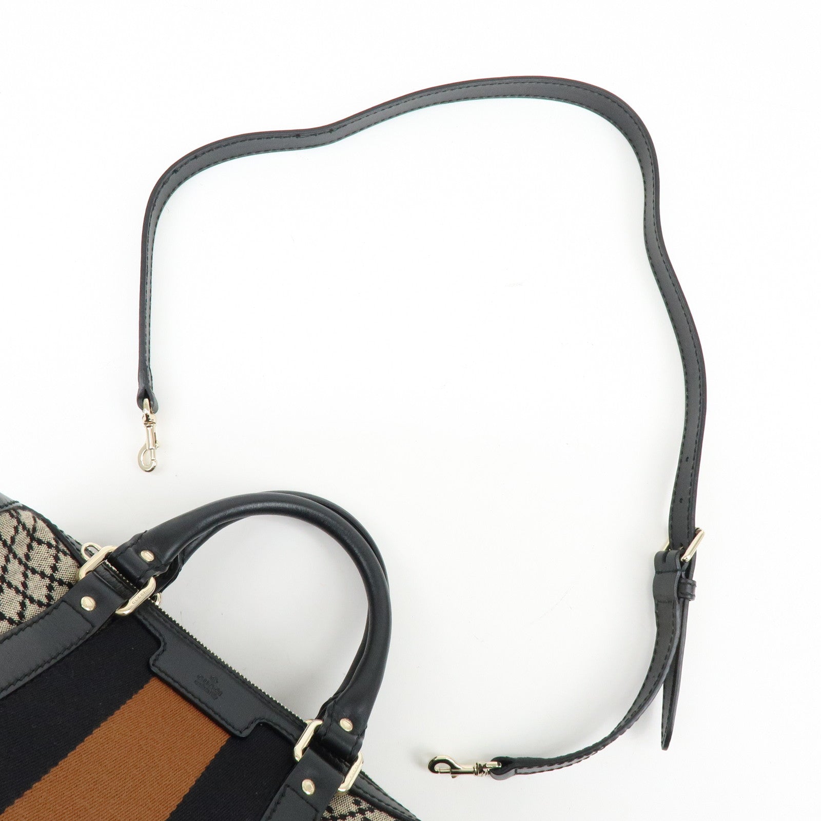 GUCCI Diamante Sherry Canvas Leather 2Way Boston Bag Beige 269876