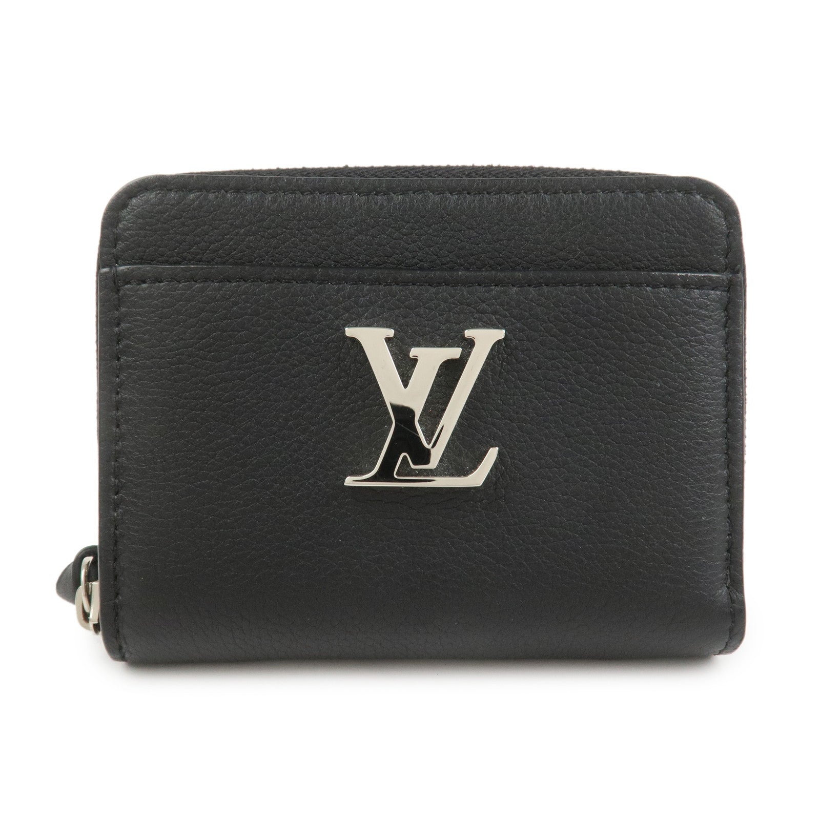 Louis Vuitton Lock Me Calf Leather Coin Case Coin Purse Noir M80099