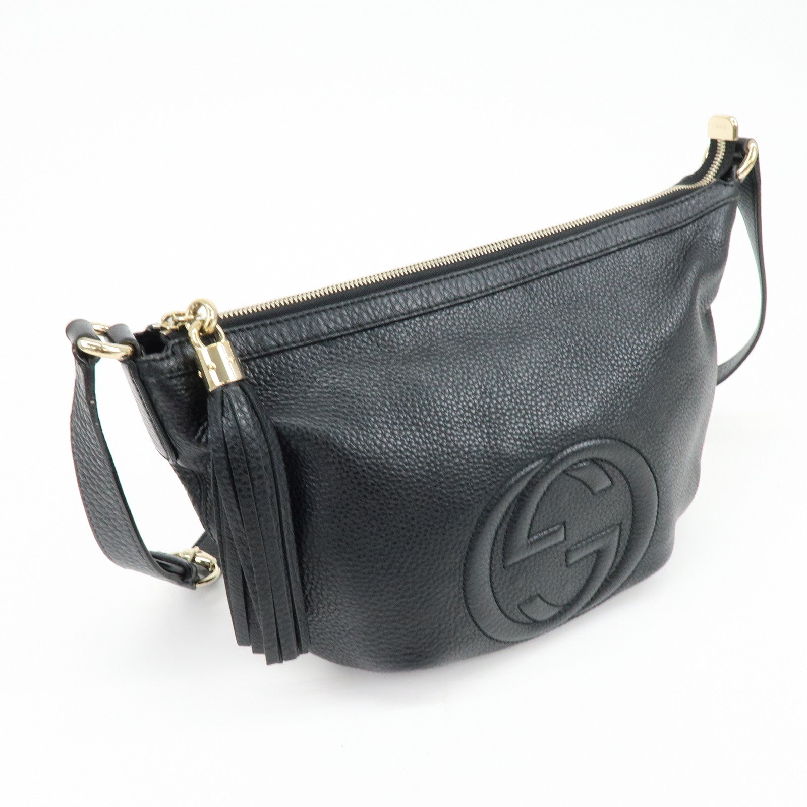 GUCCI SOHO Interlocking G Leather Shoulder Crossbody Bag 308361