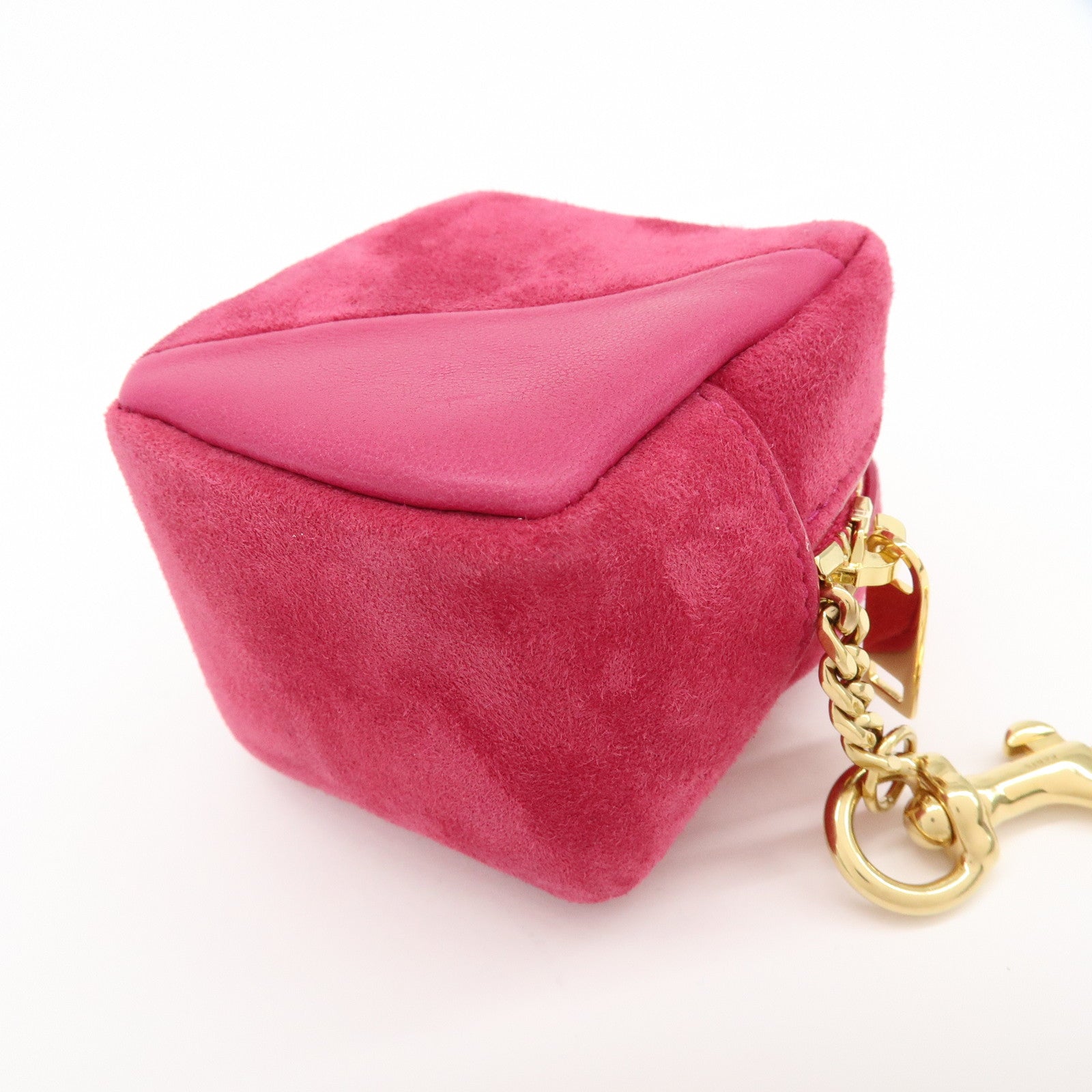 SAINT LAURENT PARIS Casandra Suede Leather Jamie Cube Pouch 669964