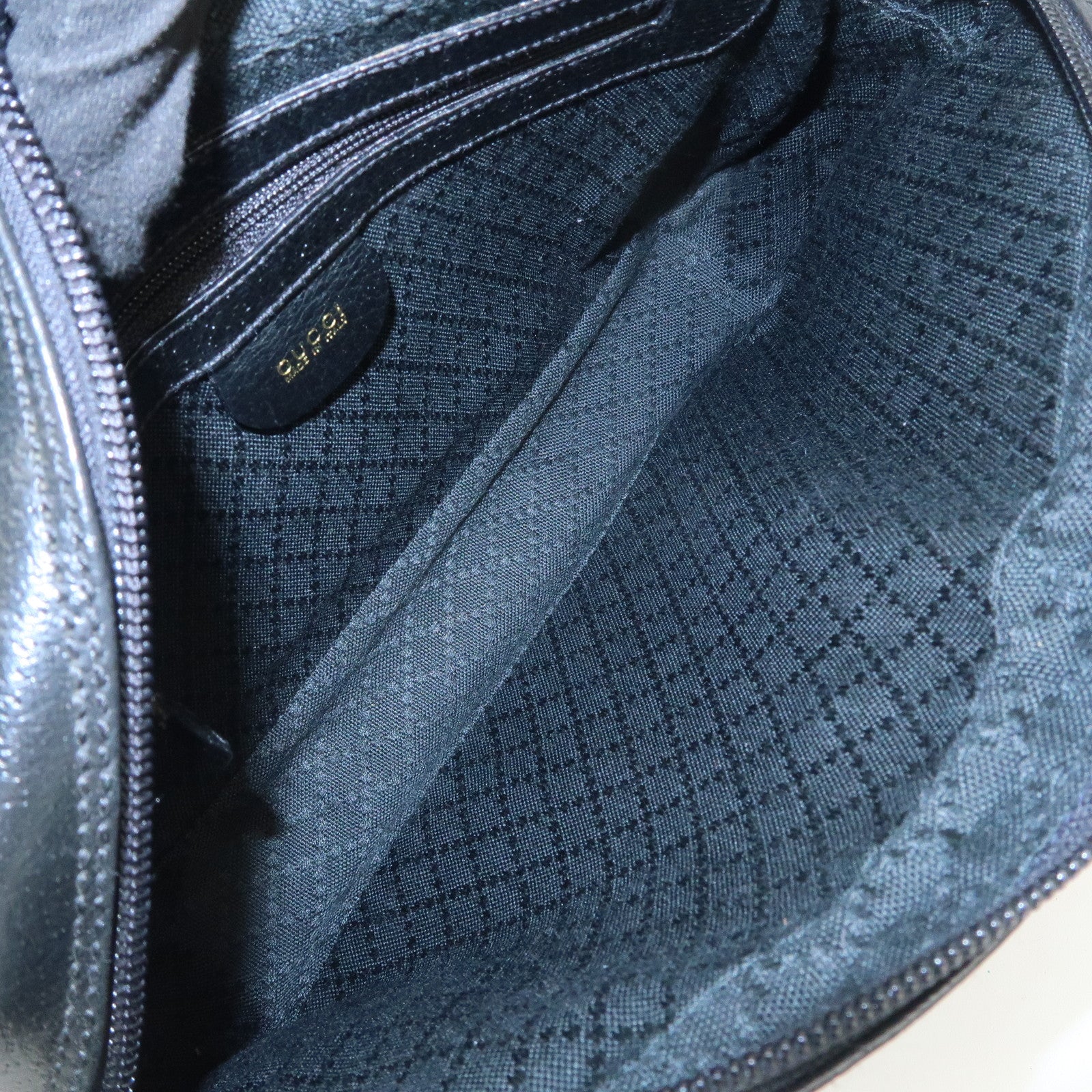 GUCCI Diamante Leather Clutch Bag Wristlet Bag Black 018・1095・3701