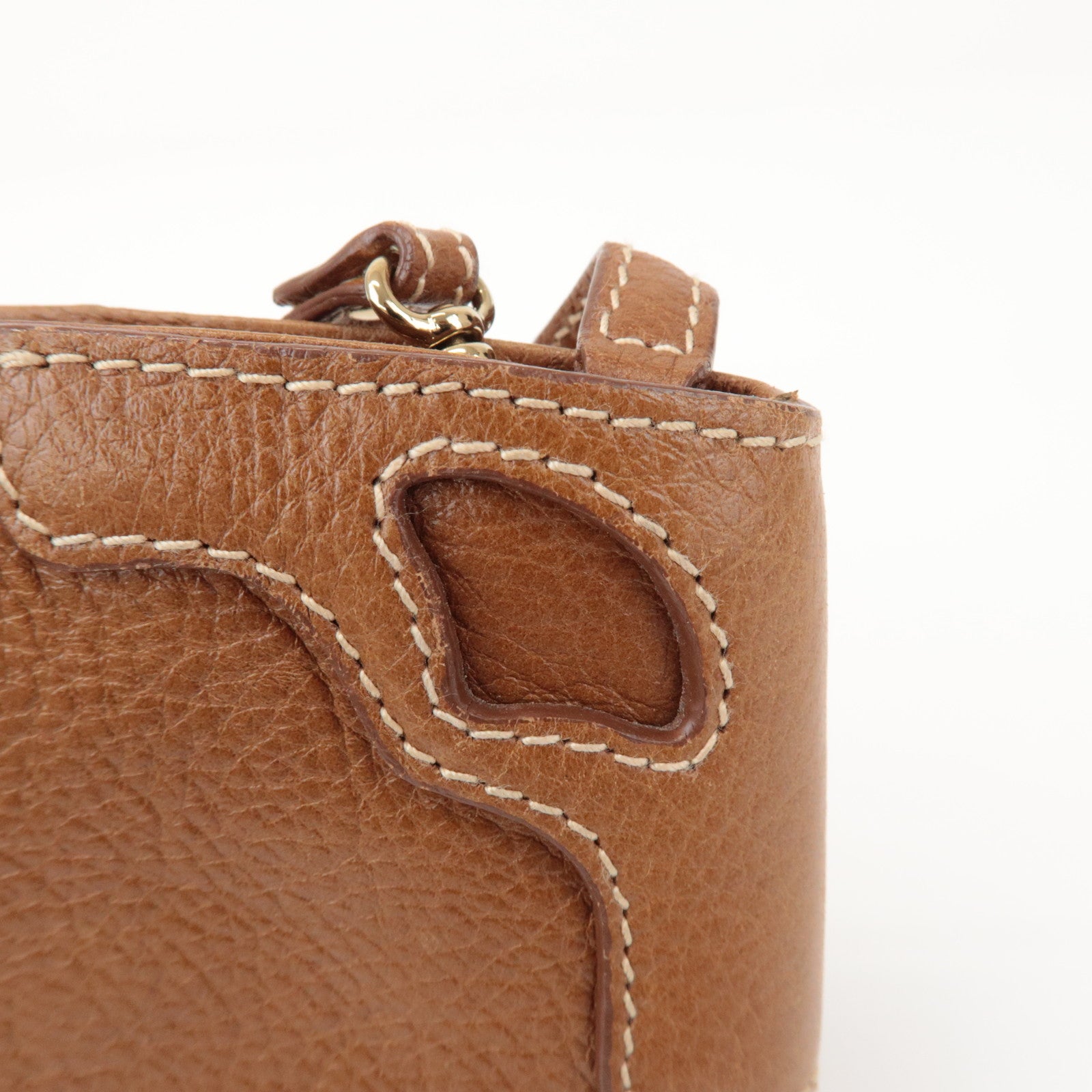 Cartier Marcello de Cartier 2C Logo Leather Pouch Wrist Bag Brown