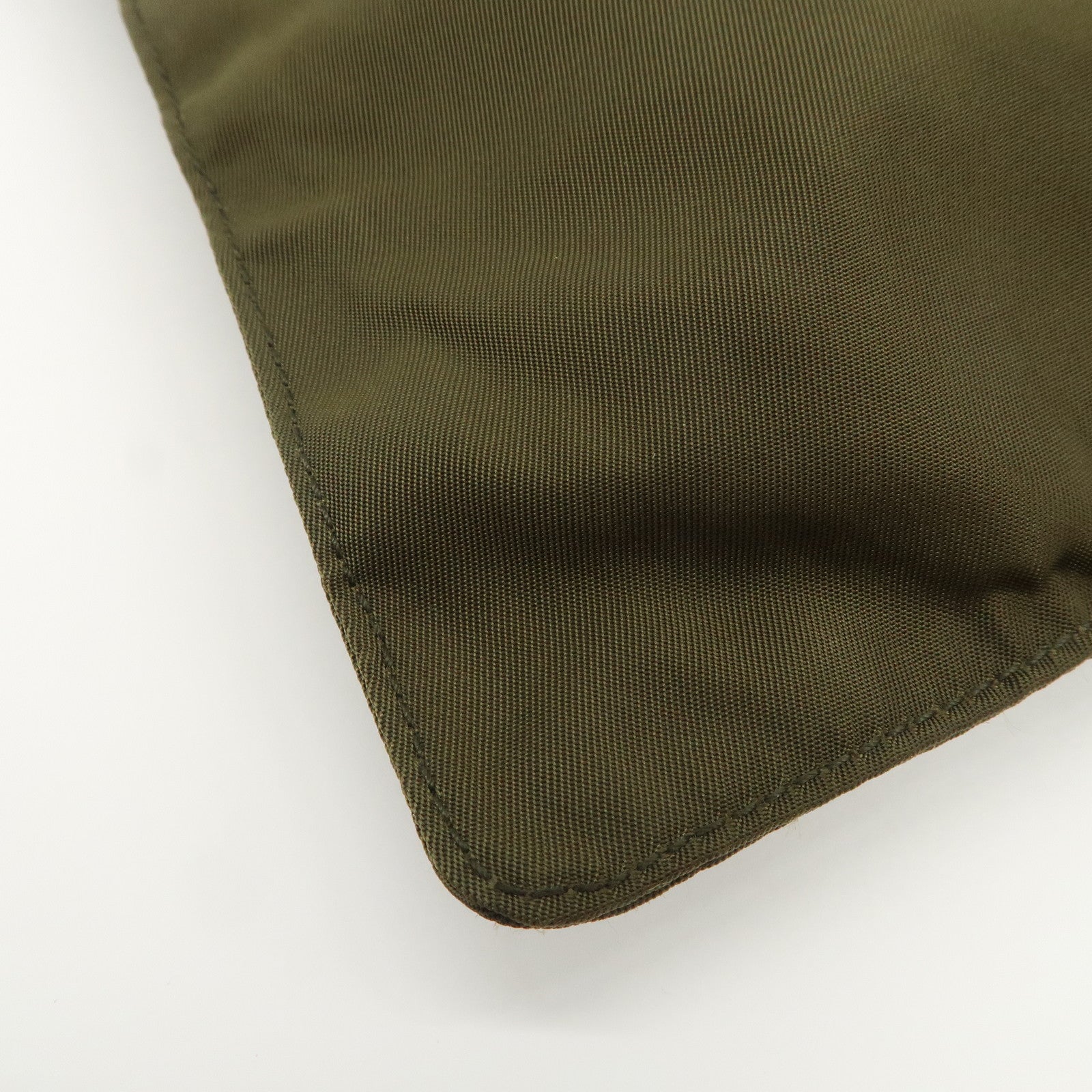 PRADA Logo Nylon Leather Shoulder Bag Crossbody Bag Khaki Black