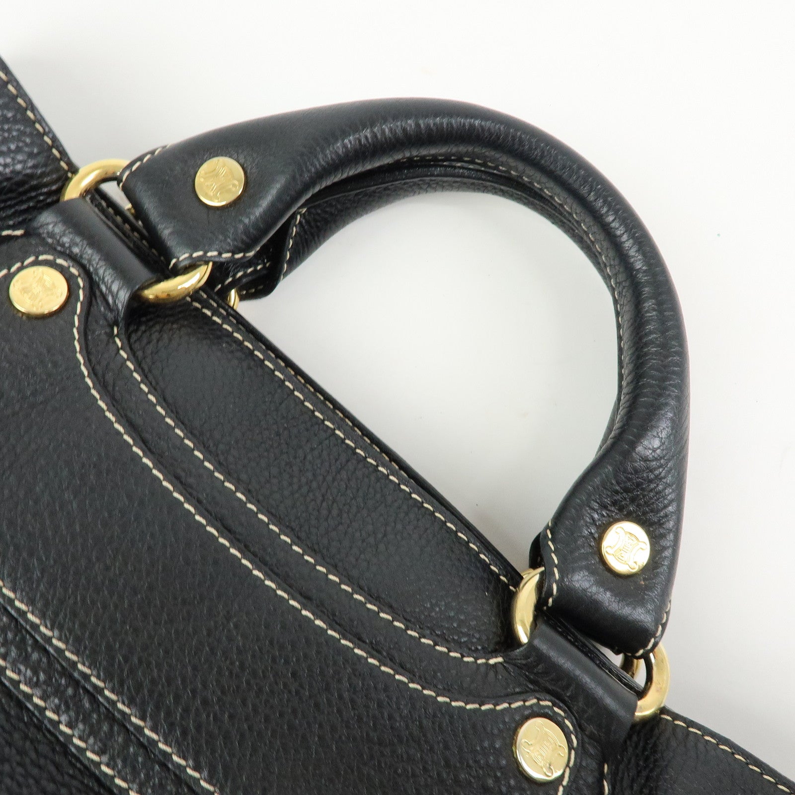 CELINE Leather Boogie Bag Hand Bag Black