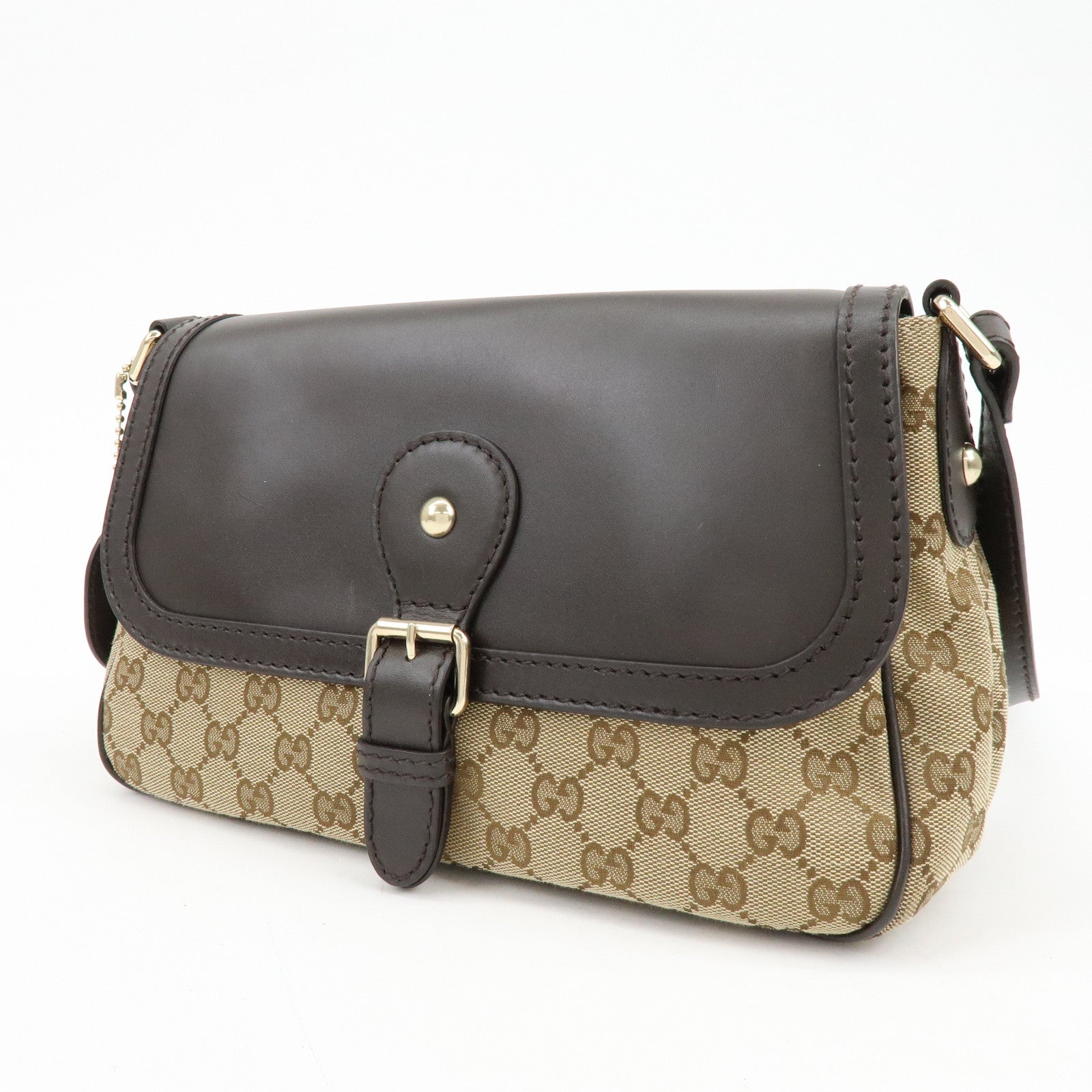GUCCI Sukey Interlocking G GG Canvas Leather Shoulder Bag 308452