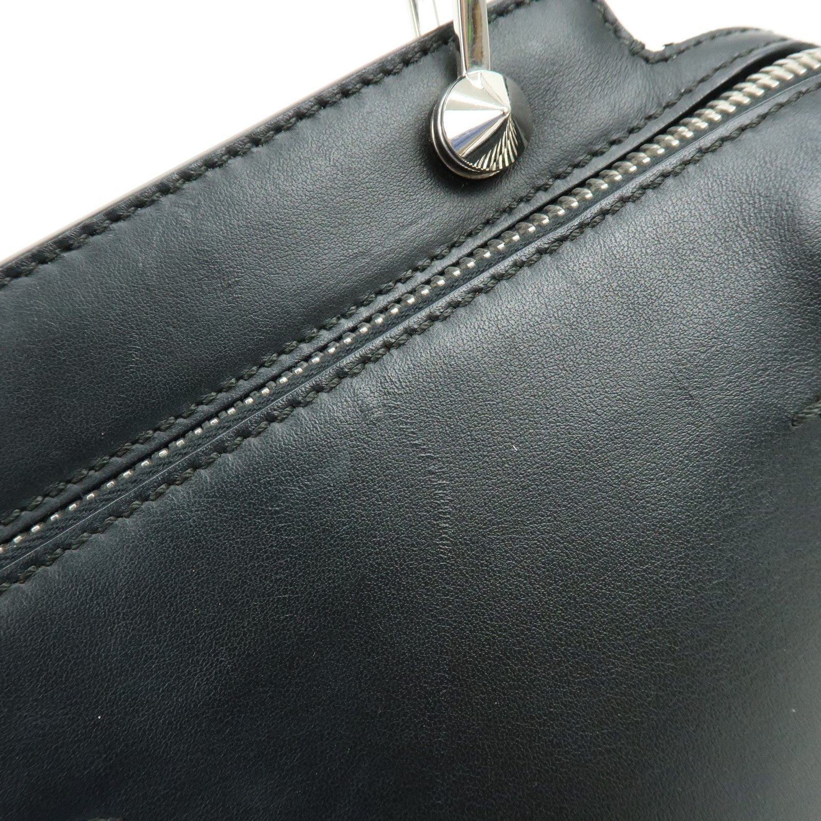 FENDI Dotcom Leather 2WAY Bag Hand Bag Shoulder Bag Black 8BN293