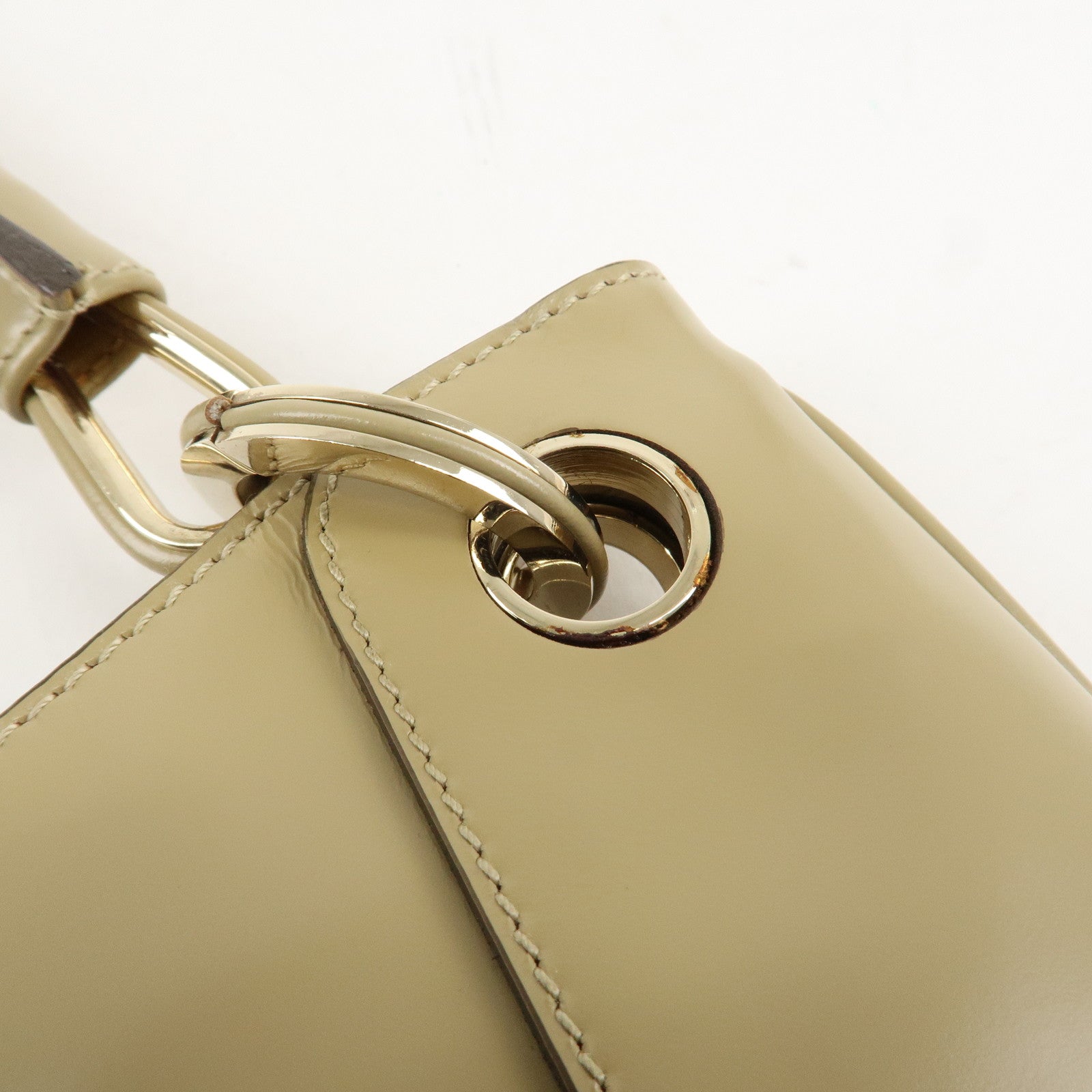 GUCCI Leather Shoulder Bag Hand Bag Beige 001.4150.002058 Used