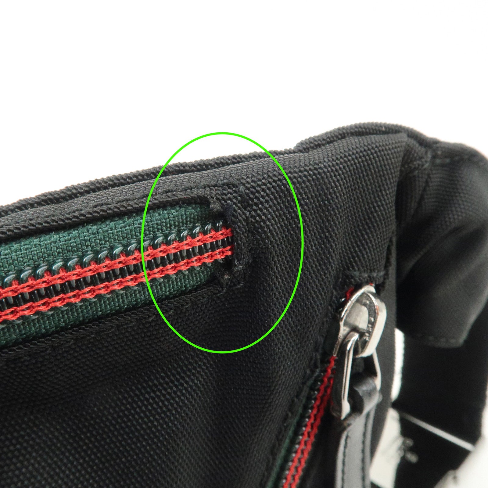 GUCCI Sherry Nylon Leather Body Bag Waist Bag Black 122350