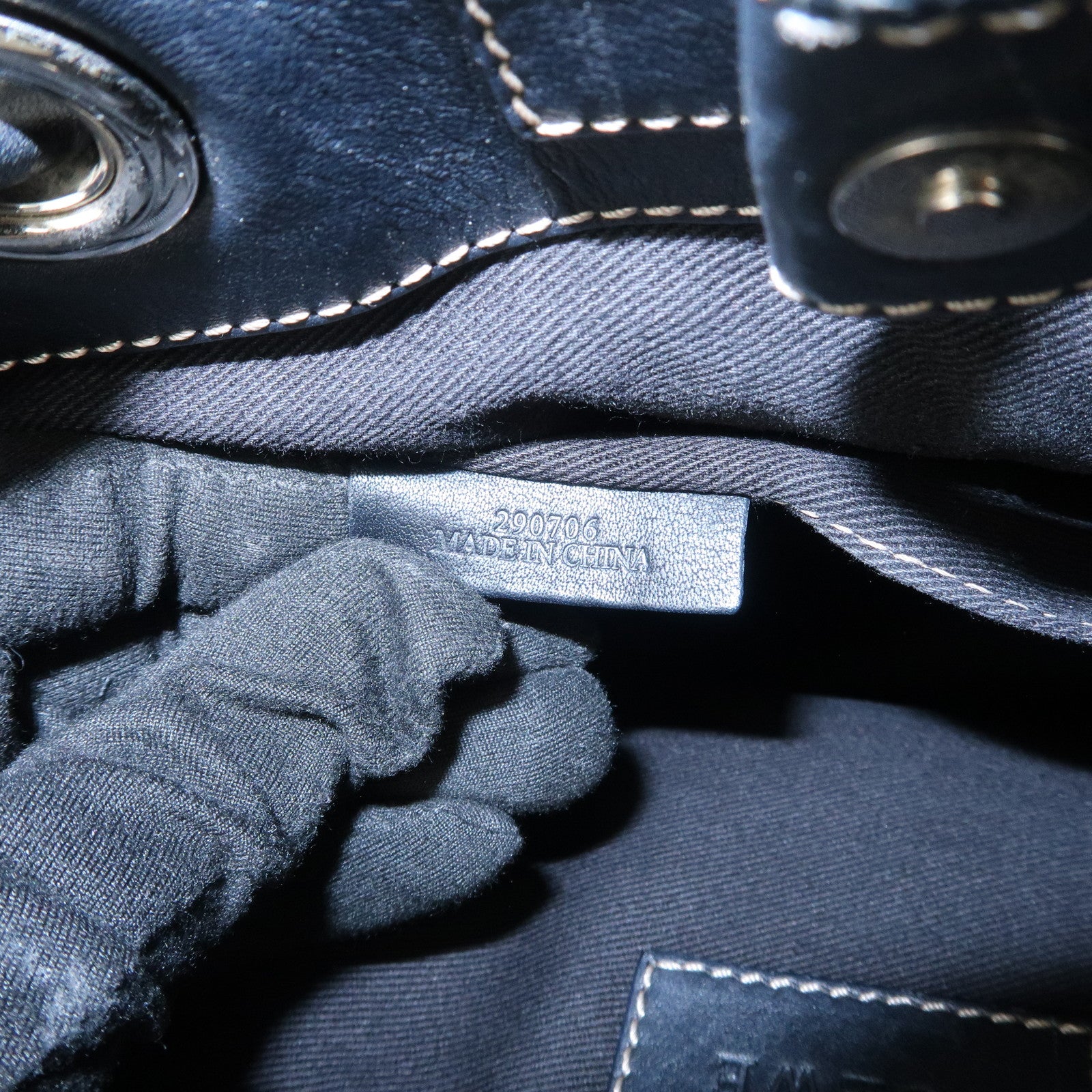 LOEWE Anagram Calf Leather Tote Bag Shoulder Bag Black