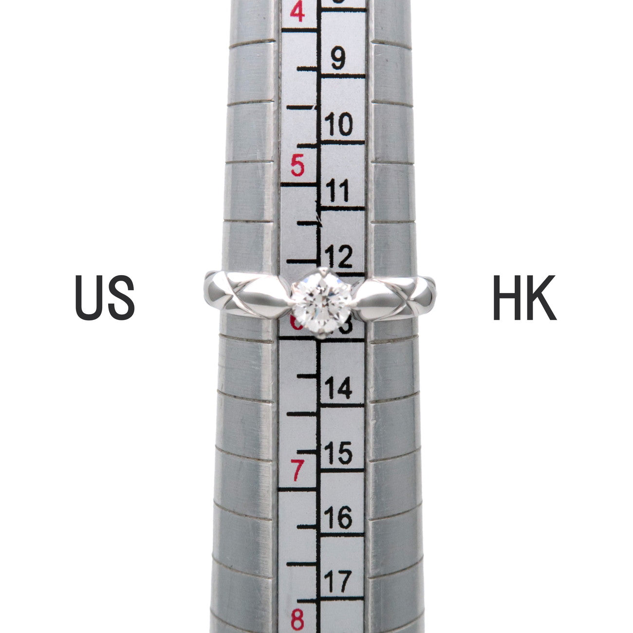 CHANEL Matelasse 1P Diamond Ring PT950 Platinum US5.5 EU51 HK12