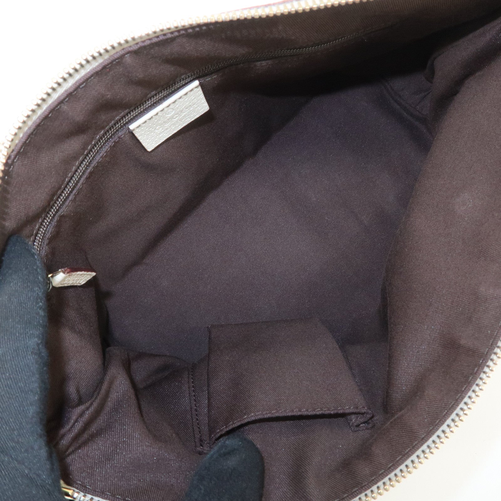 GUCCI Abbey GG Canvas Leather Tote Bag Hand Bag Beige Ivory 141471