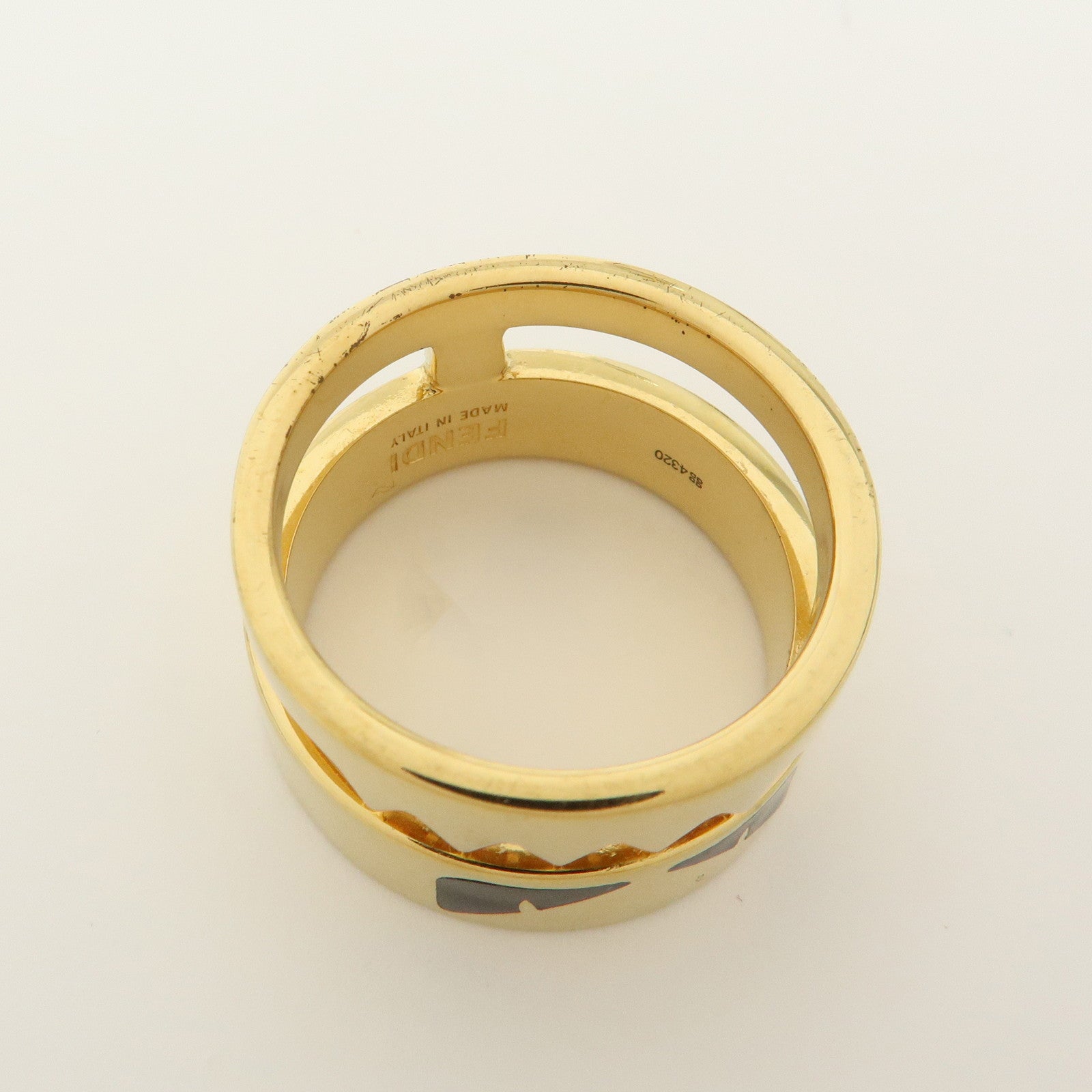 FENDI Monster Metal Ring Gold US11.5 EU66 HK26 Size L