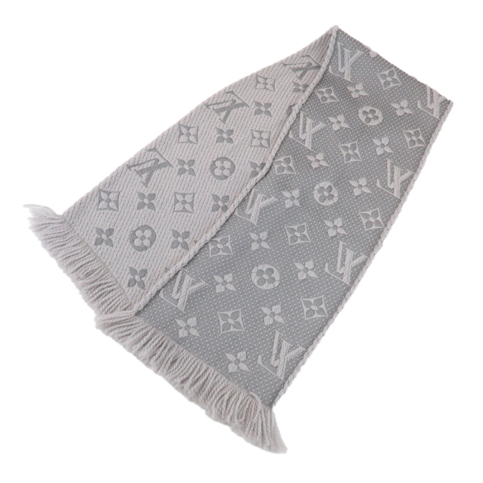 Louis Vuitton Monogram Escharp Logomania Scarf Gris Perle M74742