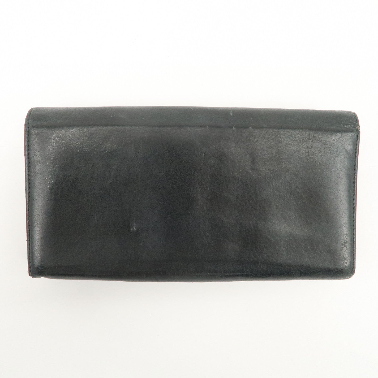 BALENCIAGA Logo Leather Giant Continental Long Wallet Black 253054