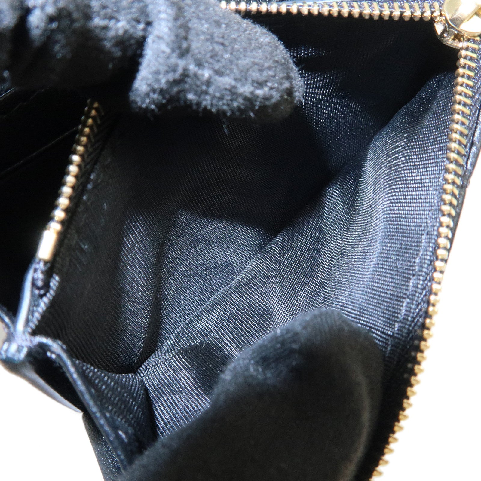 Christian Dior Cannage Leather Compact Wallet Black