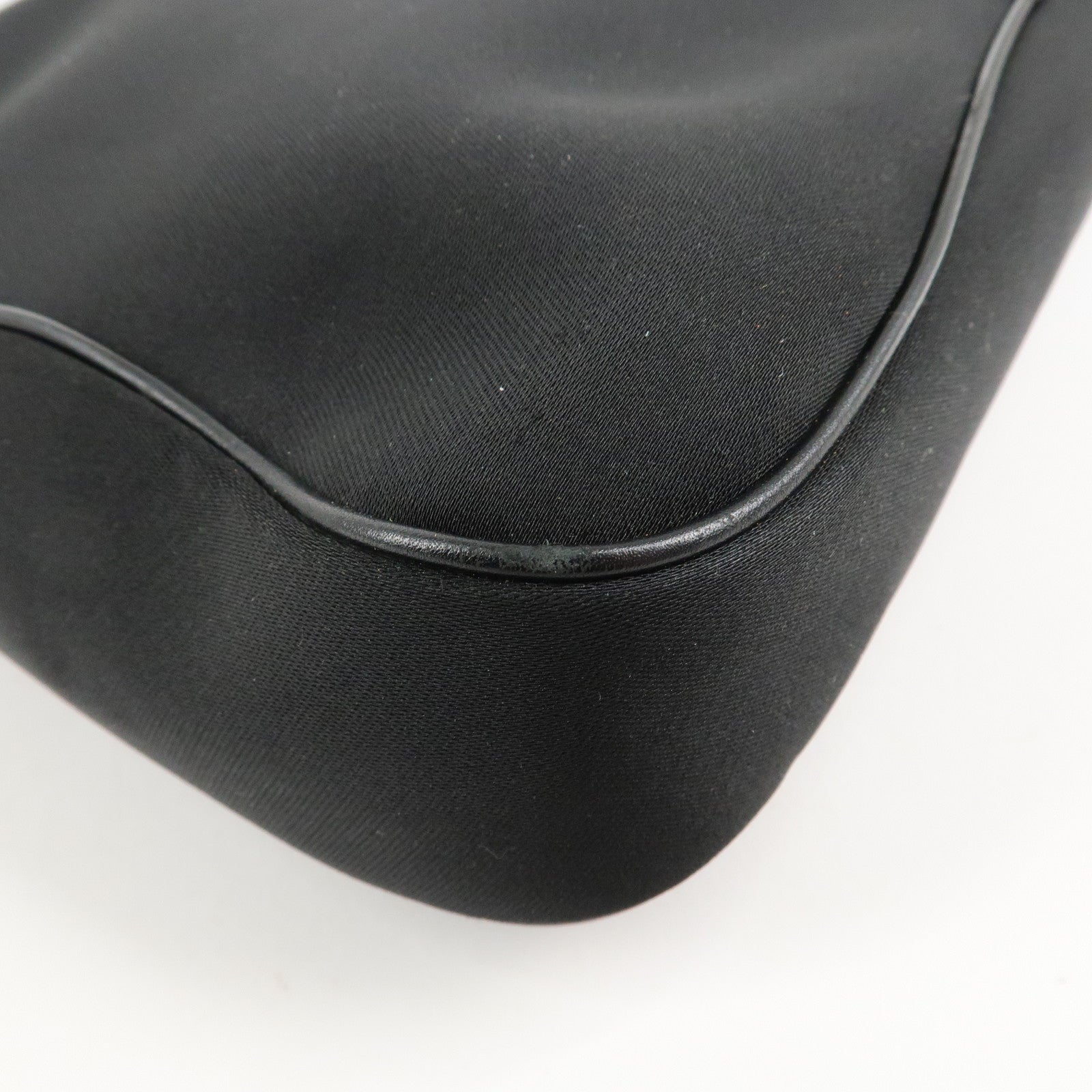 Ferragamo Nylon  Canvas One Shoulder Bag Black Silver Hardware Used