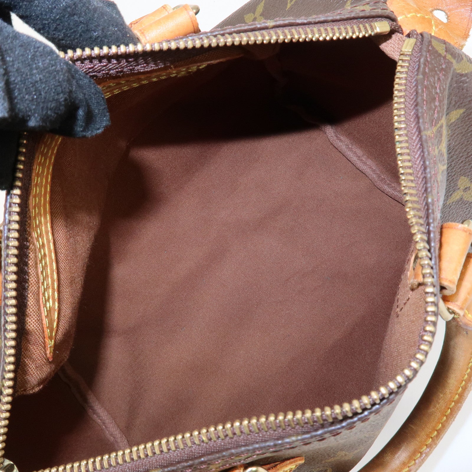 Louis Vuitton Monogram Canvas Leather Speedy 25 Boston Bag M41528