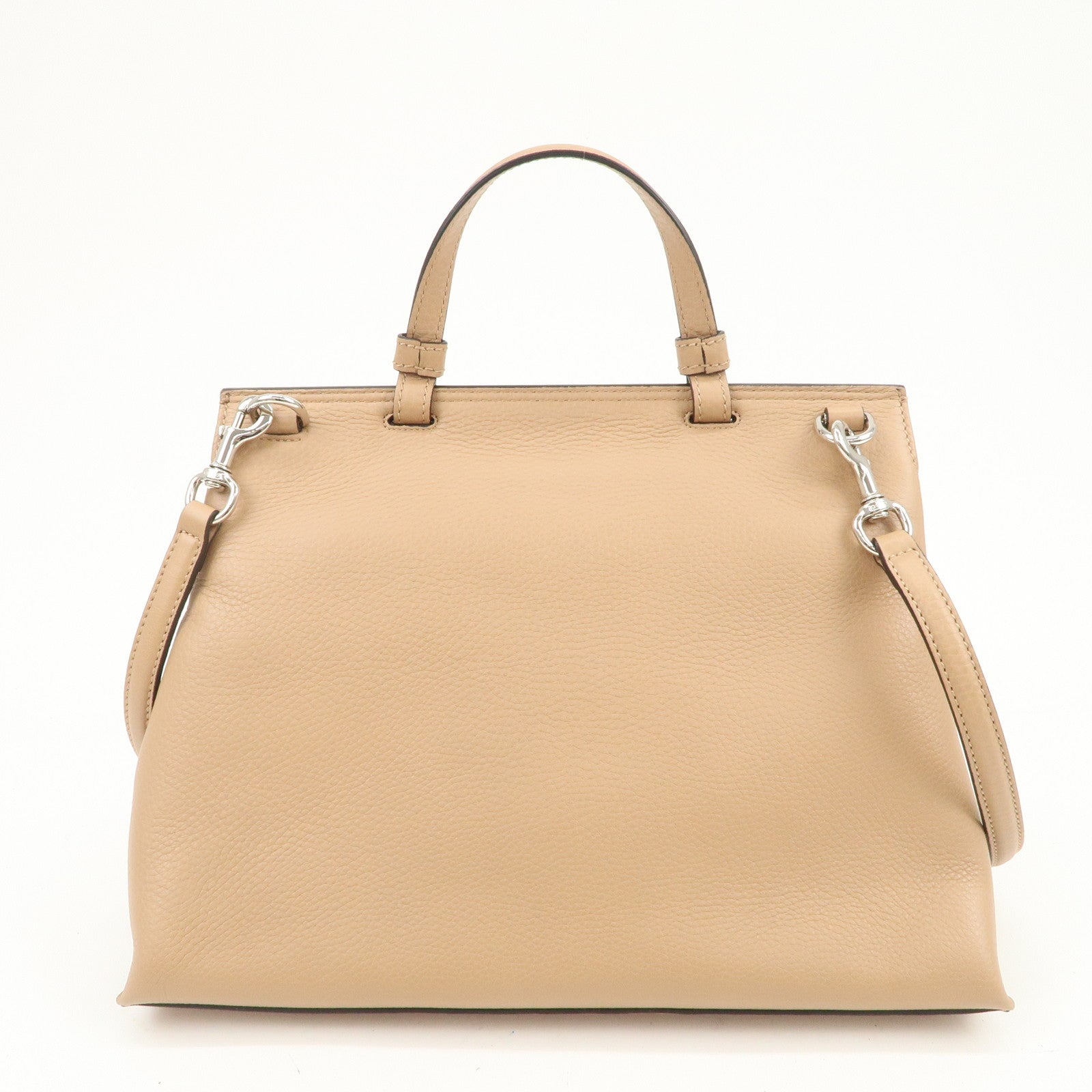 GUCCI Bamboo Leather 2WAY Bag Hand Bag Shoulder Bag Beige 392013