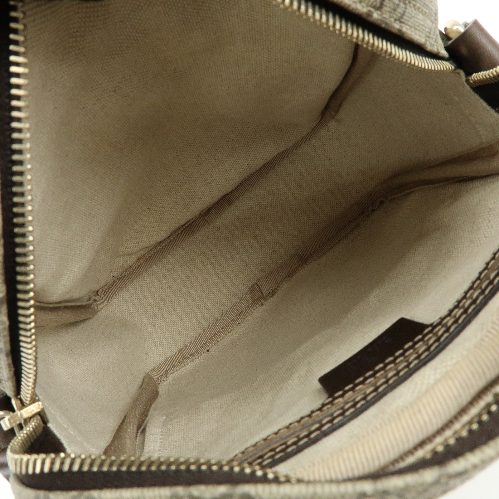 GUCCI GG Supreme Leather Shoulder Crossbody Bag Beige Brown 233268