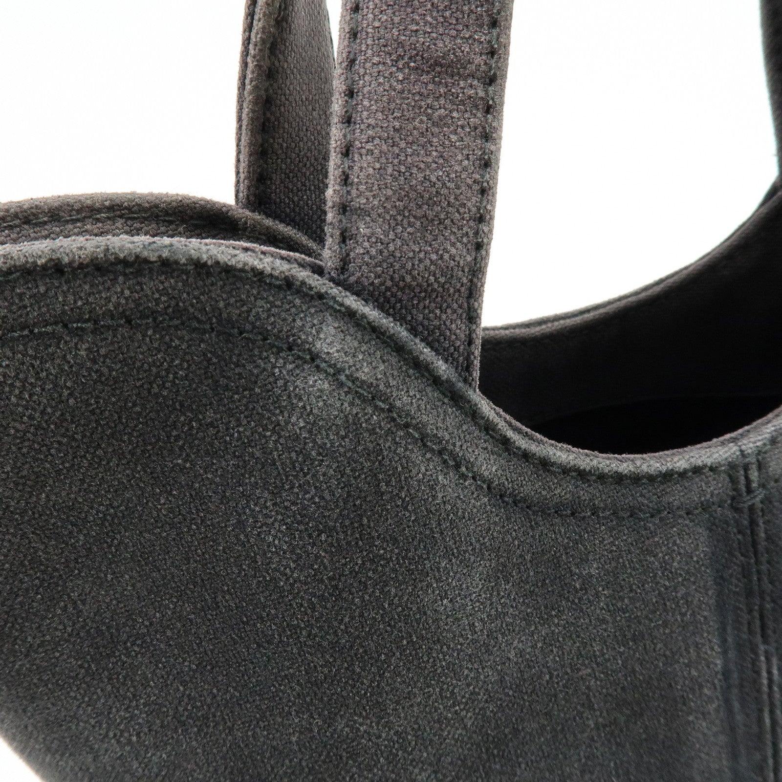 BALENCIAGA WAVE XS Canvas Hand Bag Mini Tote Bag Black 619979