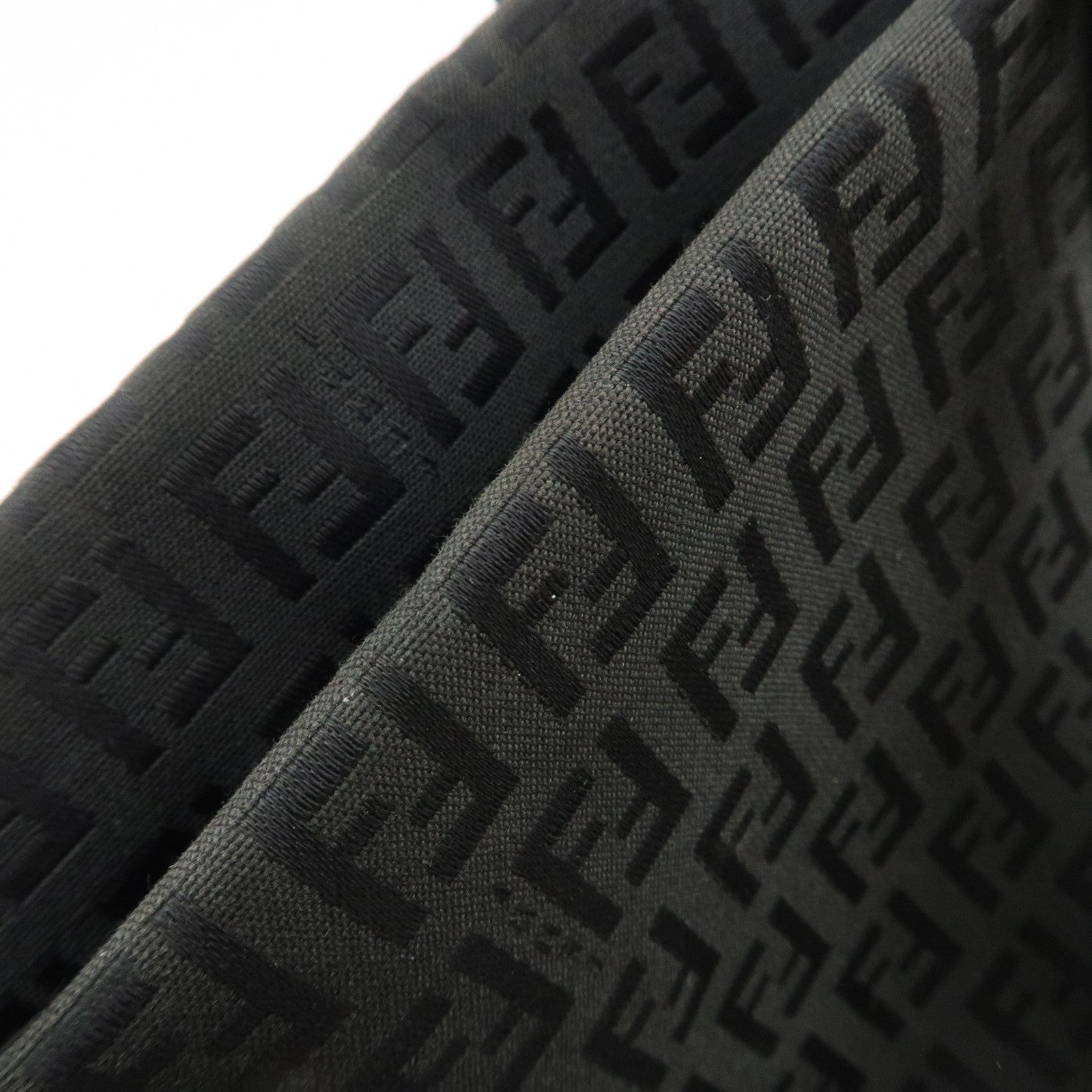 FENDI Zucchino Canvas Leather Tote Bag Shoulder Bag Black 8BH215 Used